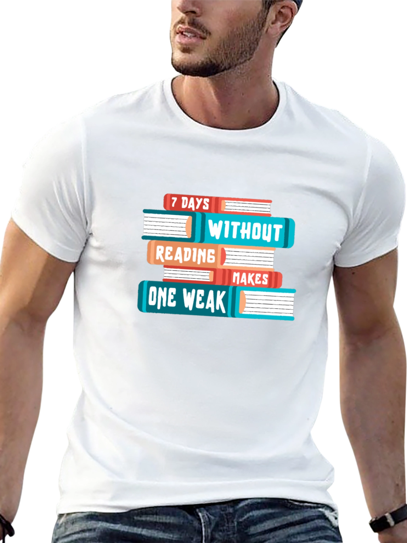Book Lover T-Shirt - 7 Days Without Reading Makes One Weak Funny Tee