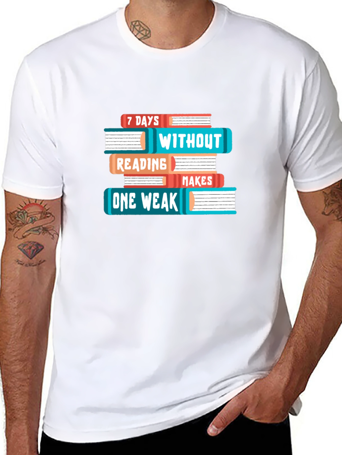 Book Lover T-Shirt - 7 Days Without Reading Makes One Weak Funny Tee