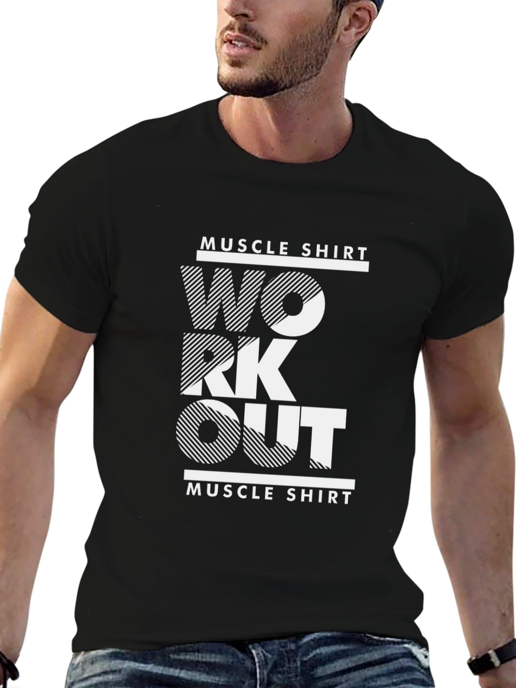 Workout Muscle Shirt - Black Gym Tee