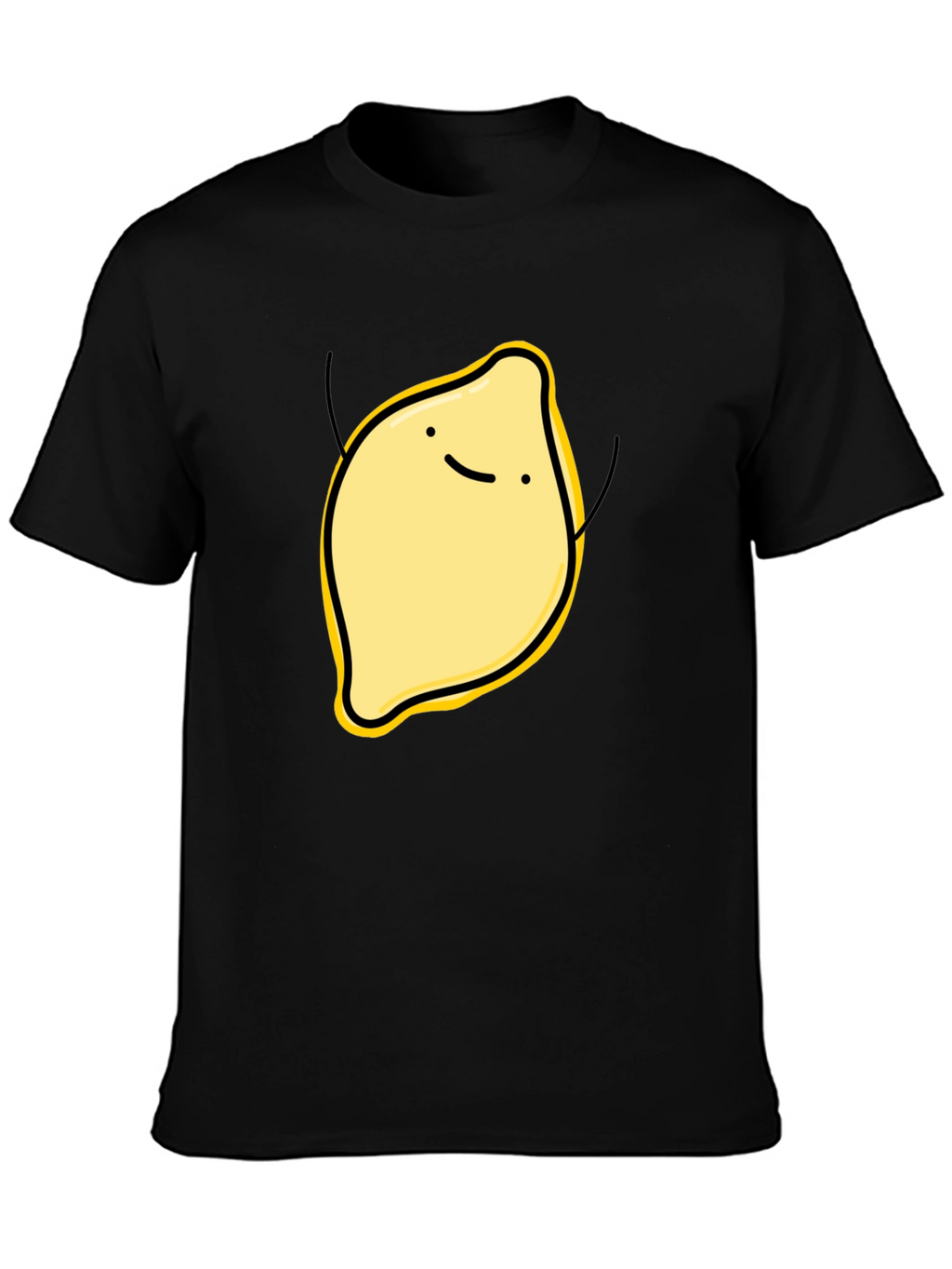Funny Lemon Graphic Black T-Shirt