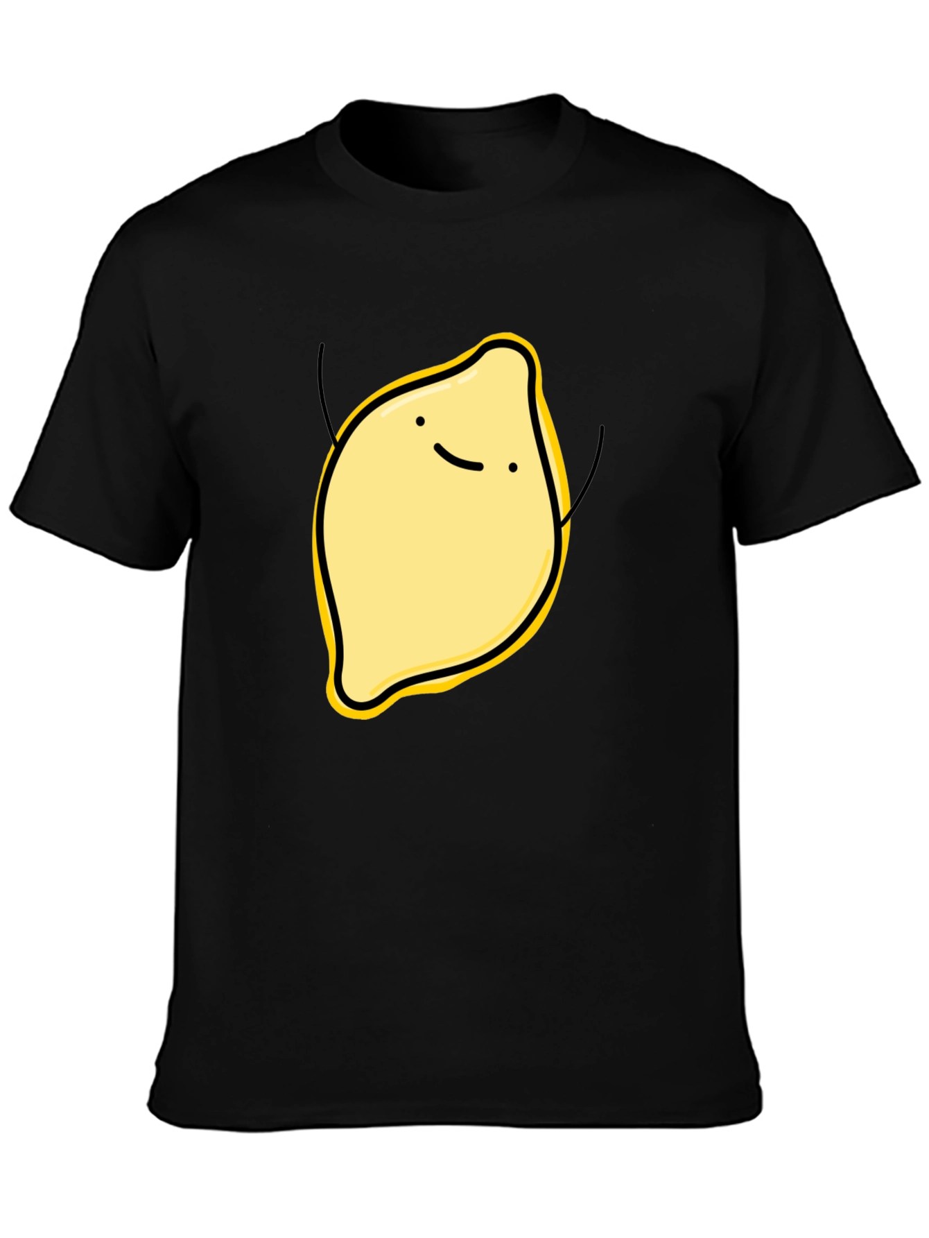 Funny Lemon Graphic Black T-Shirt