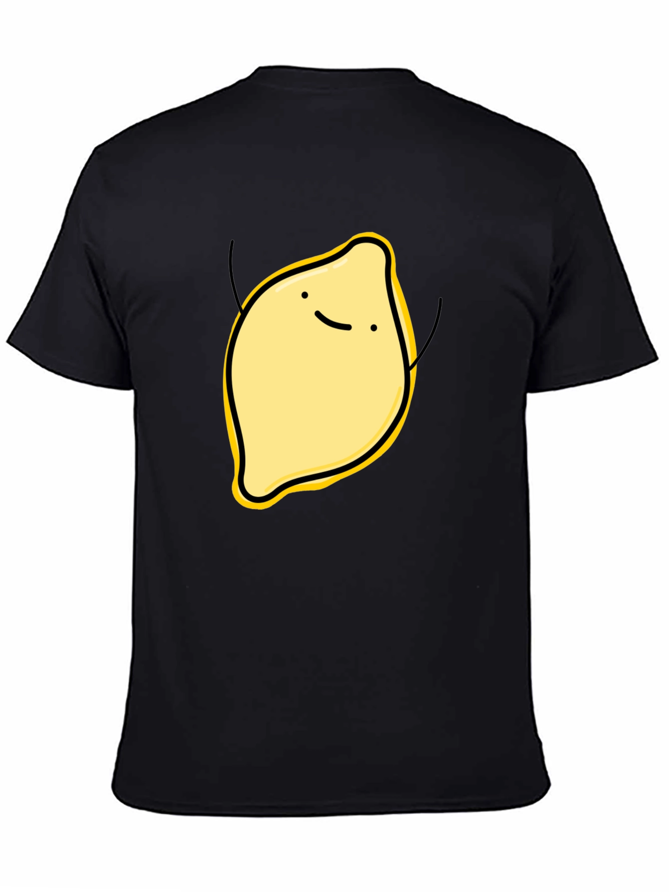 Funny Lemon Graphic Black T-Shirt