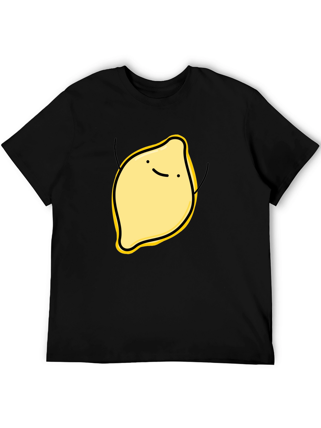 Funny Lemon Graphic Black T-Shirt