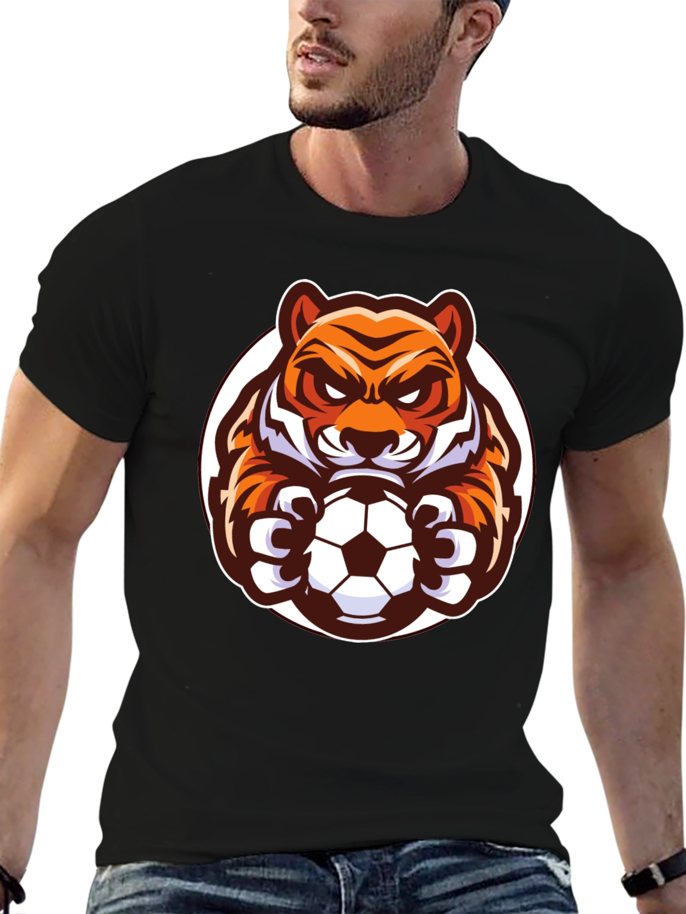 Tiger Soccer Black T-Shirt