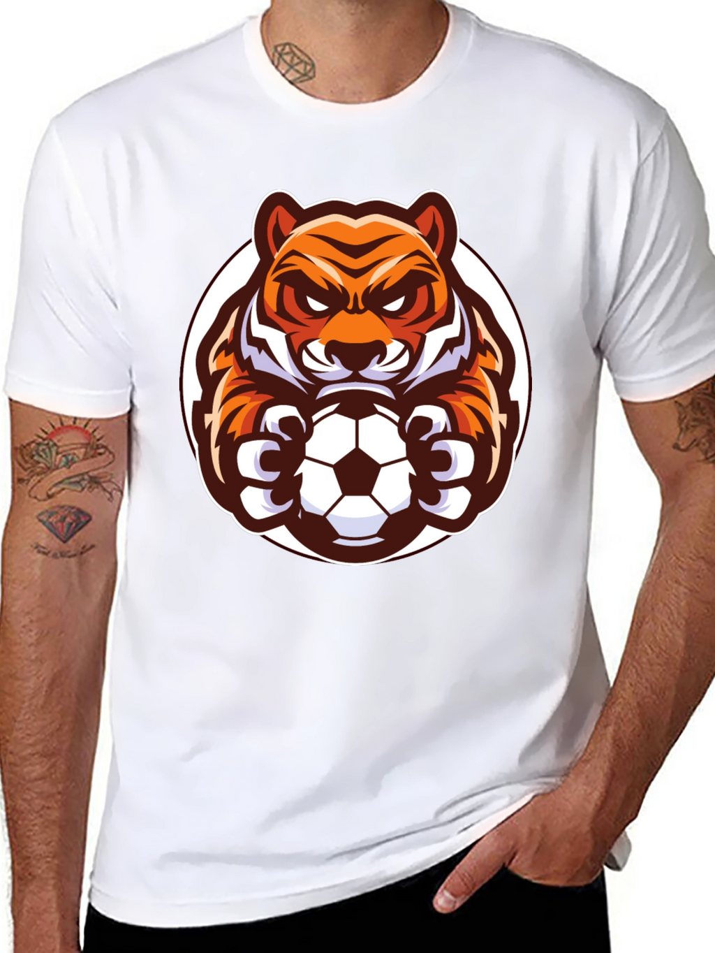 Tiger Soccer Black T-Shirt