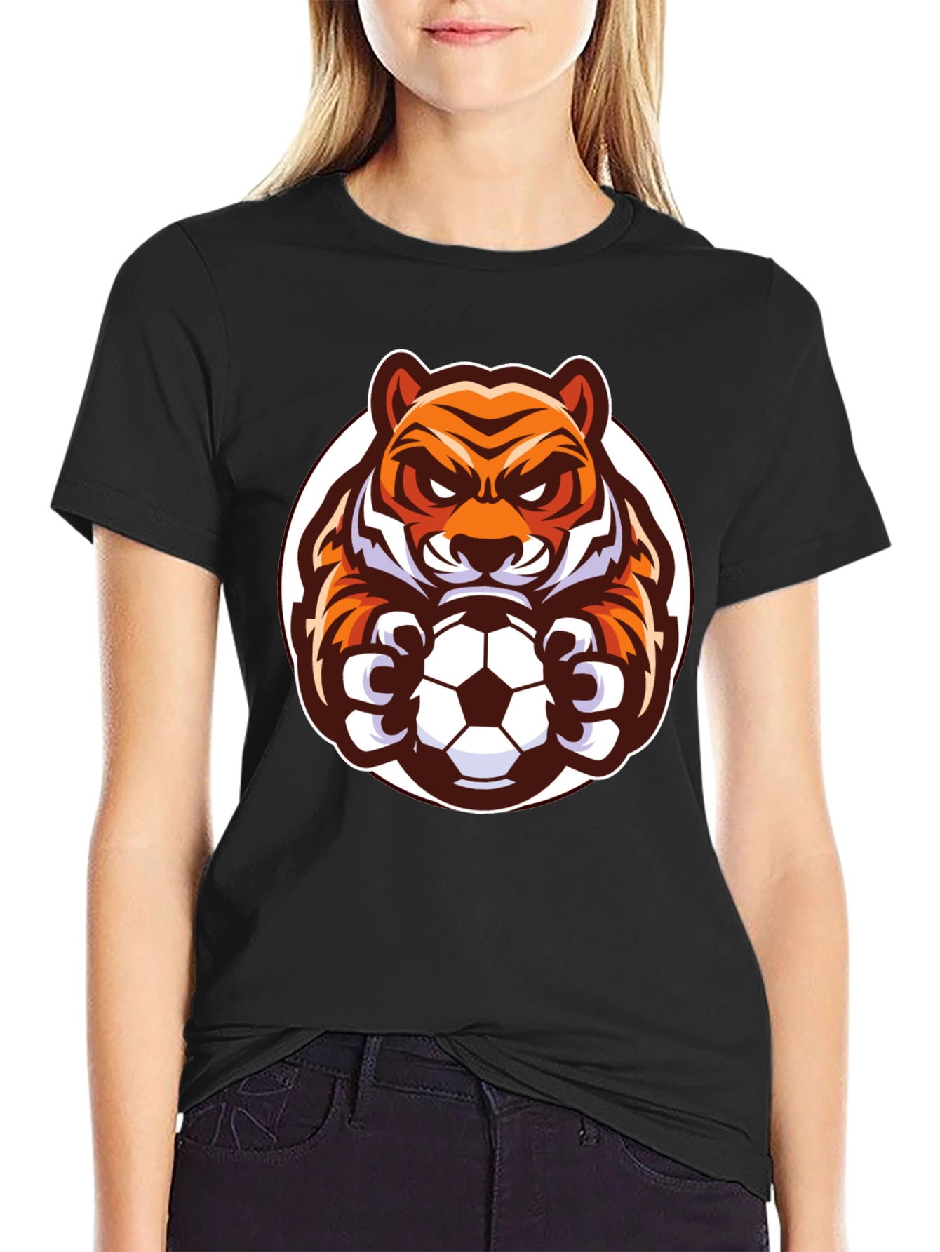 Tiger Soccer Black T-Shirt