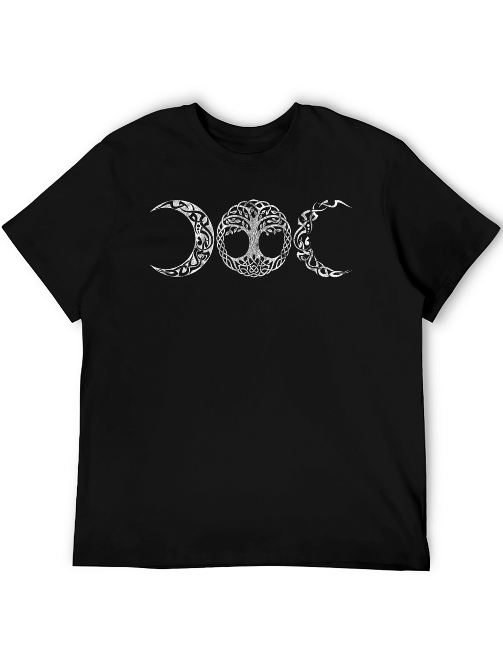 Triple Moon Goddess Tree of Life Black T-Shirt
