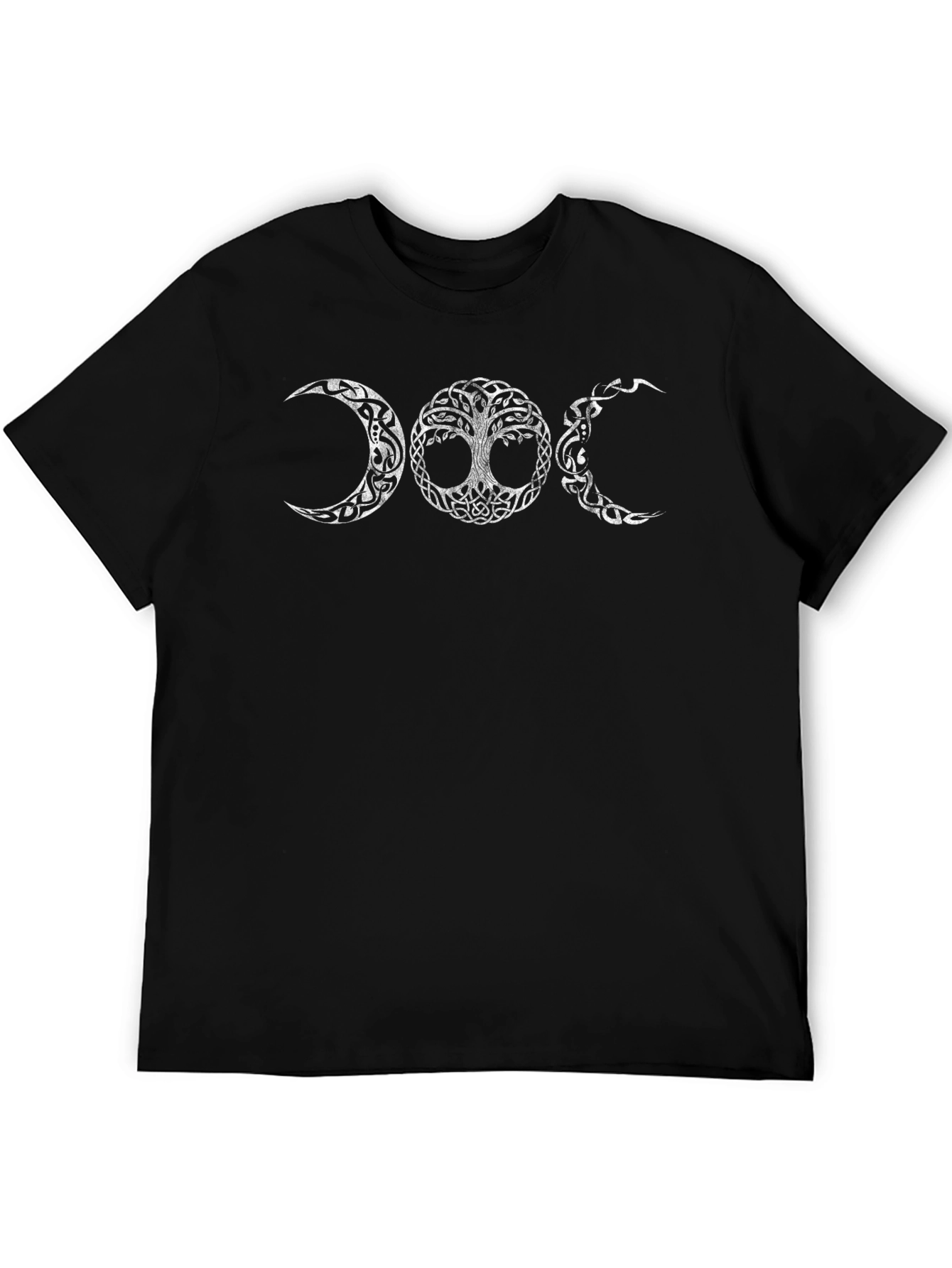 Triple Moon Goddess Tree of Life Black T-Shirt