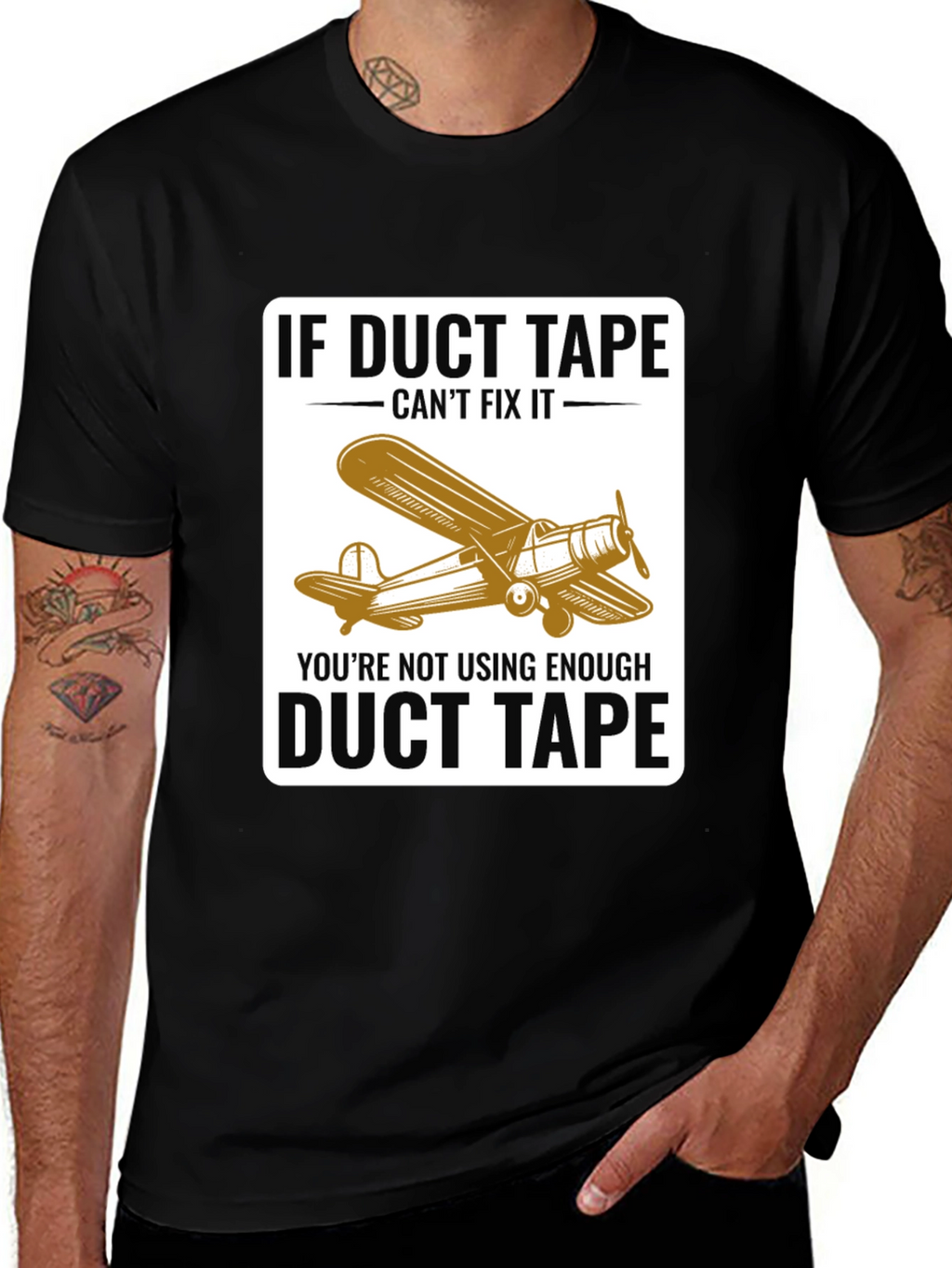 Duct Tape Fix T-Shirt - Airplane Design