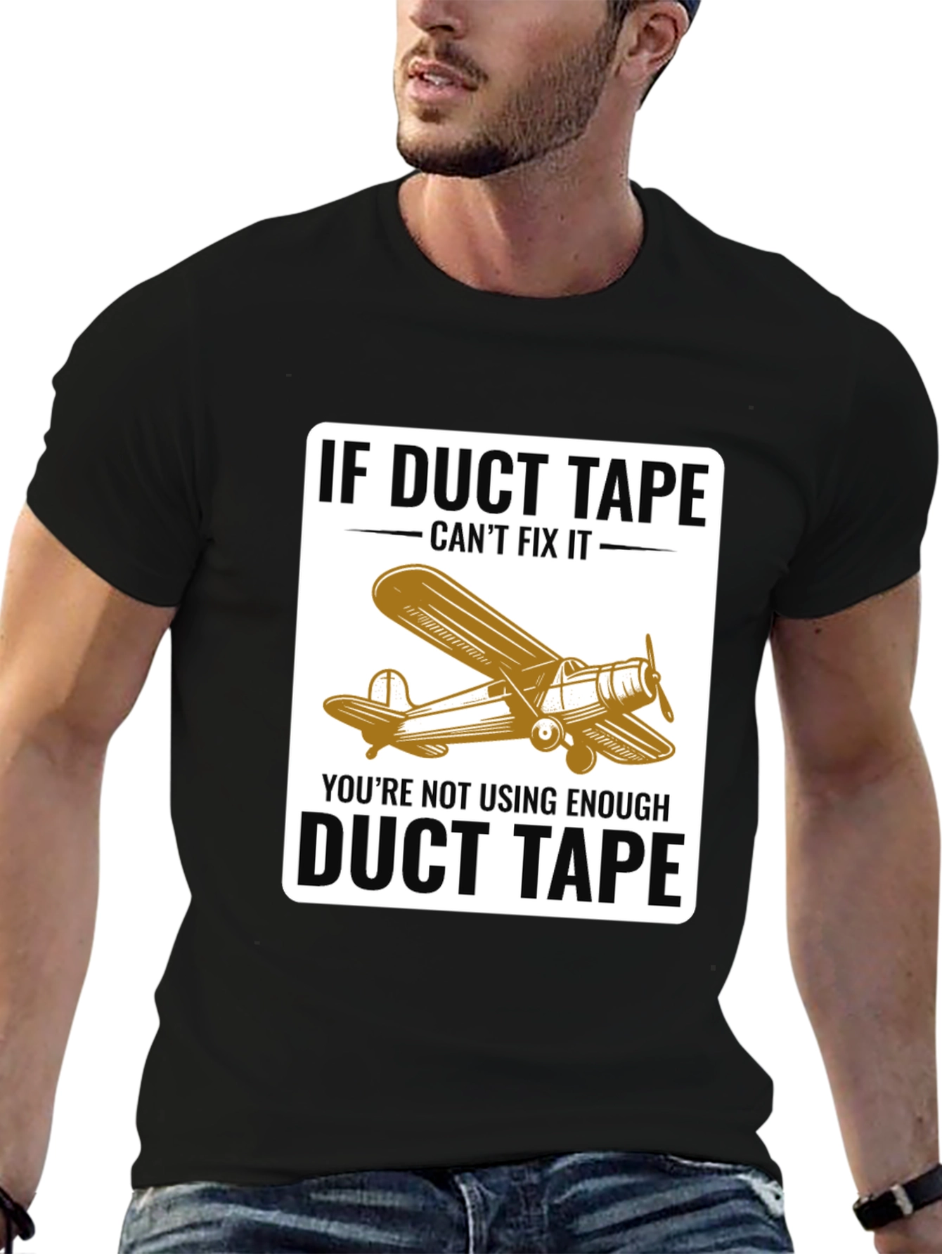Duct Tape Fix T-Shirt - Airplane Design