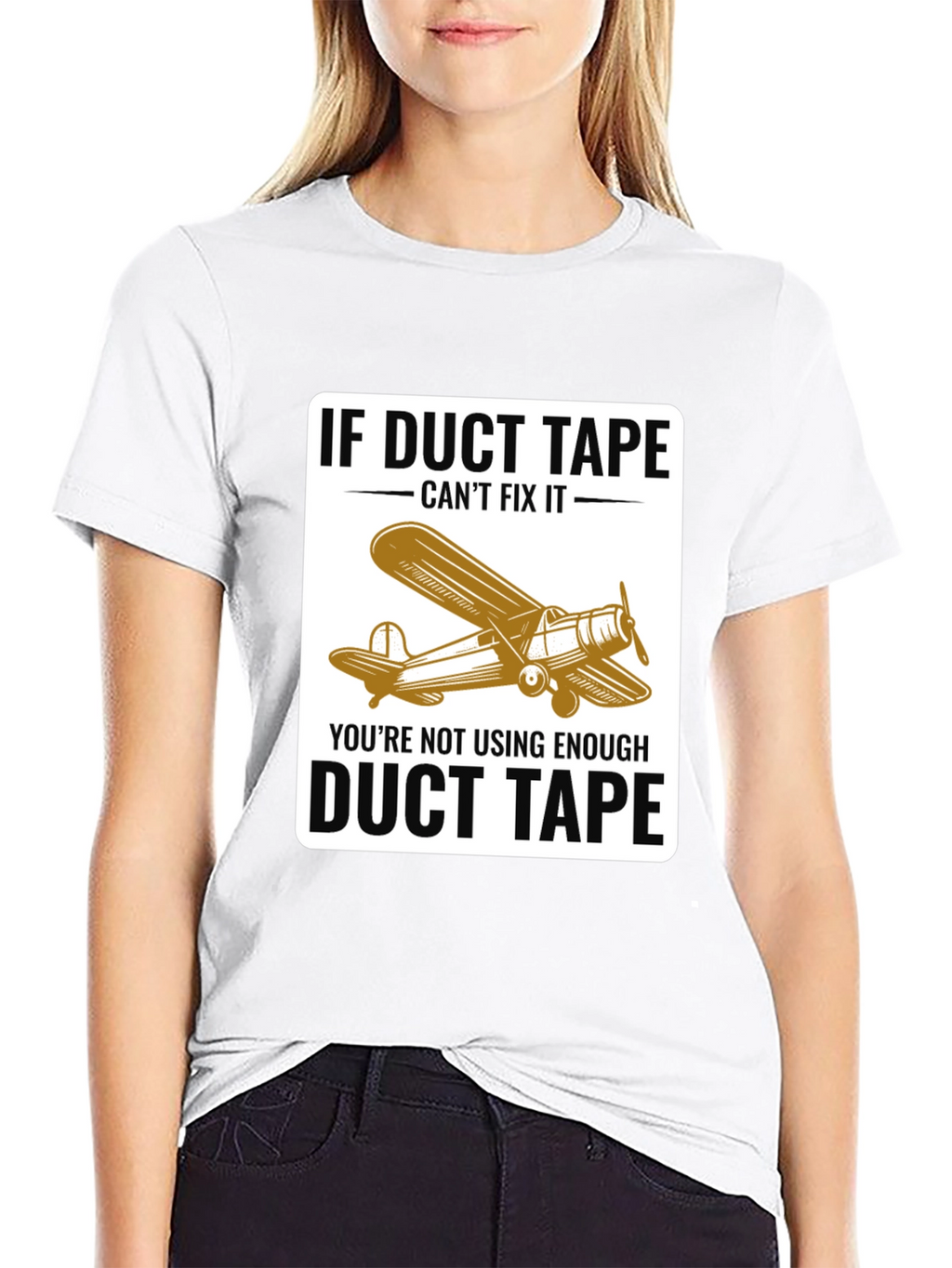 Duct Tape Fix T-Shirt - Airplane Design