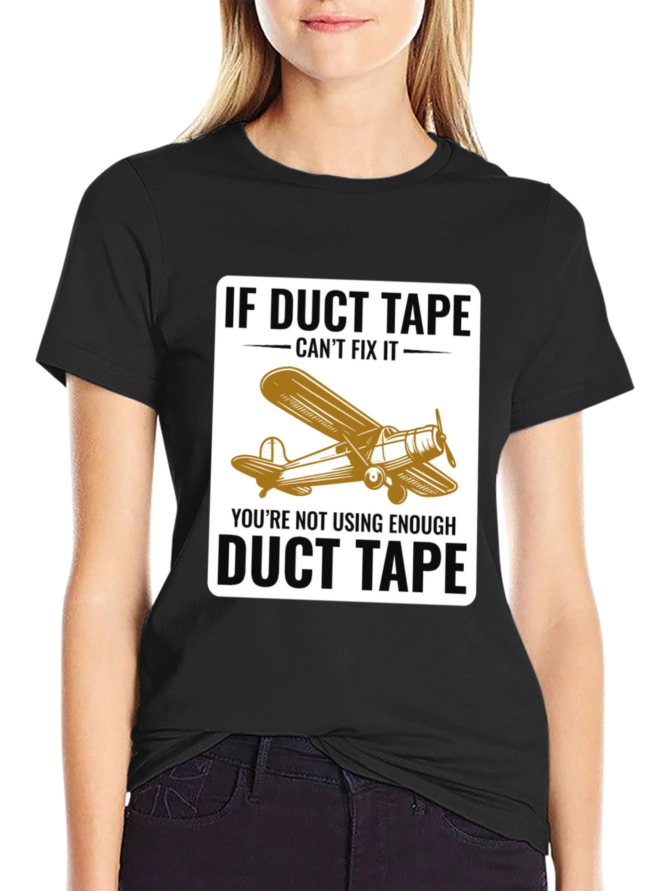 Duct Tape Fix T-Shirt - Airplane Design