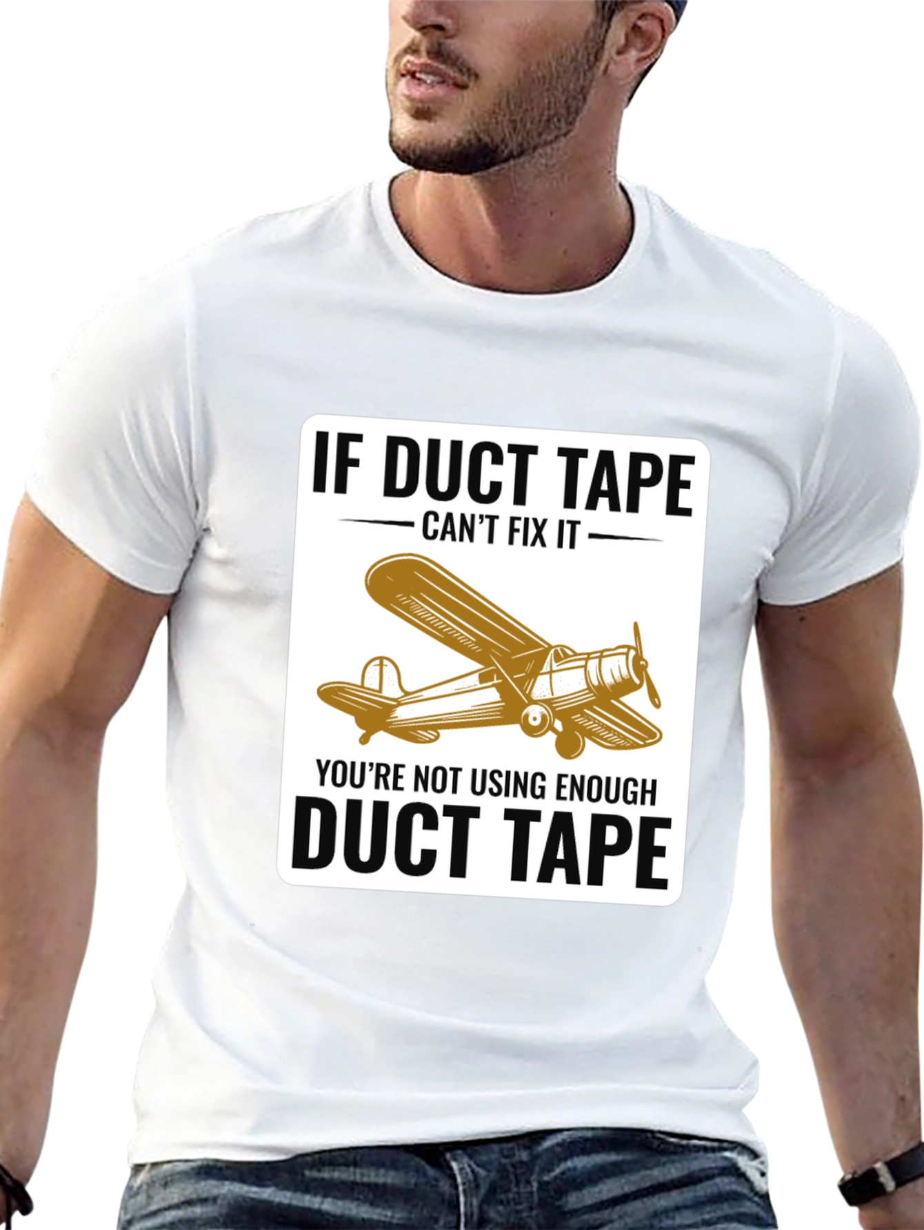 Duct Tape Fix T-Shirt - Airplane Design