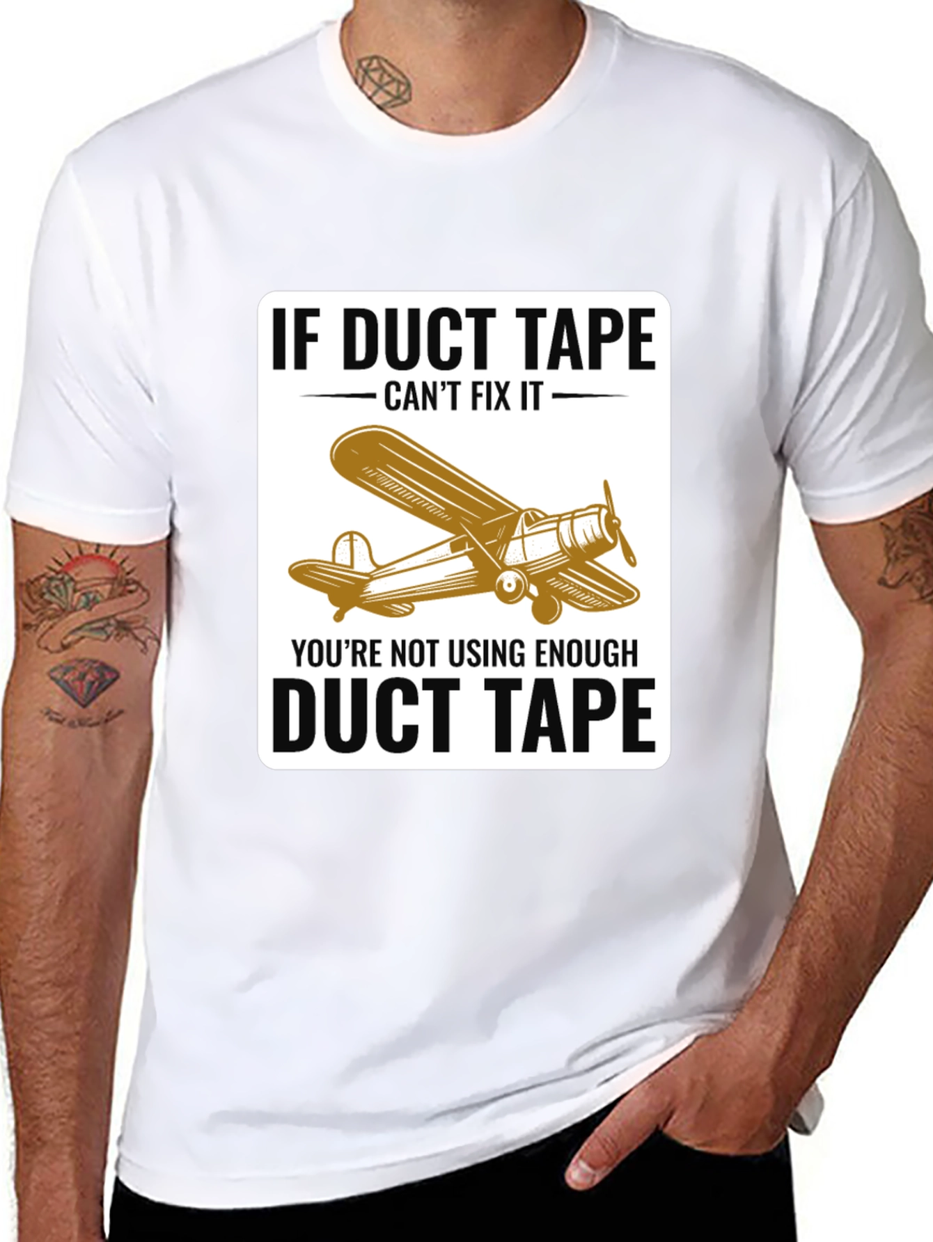 Duct Tape Fix T-Shirt - Airplane Design