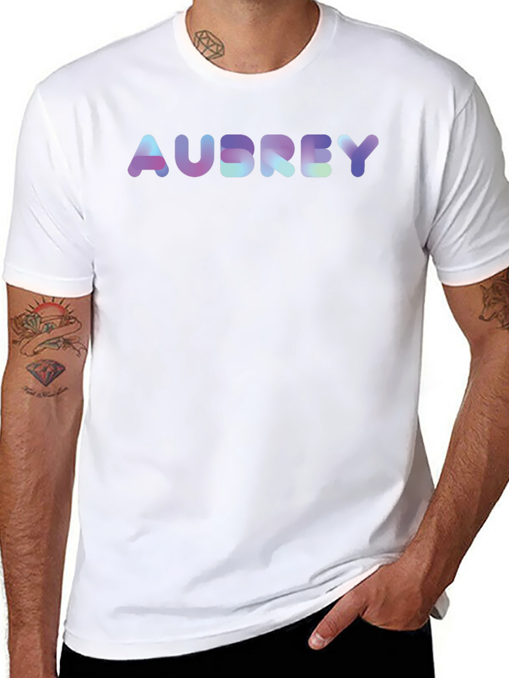Personalized Audrey Holographic Text Tee