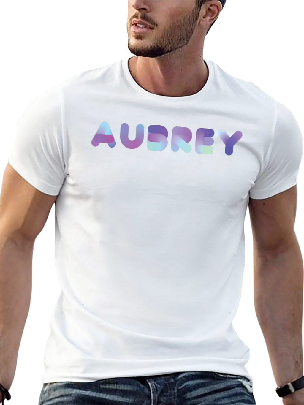 Personalized Audrey Holographic Text Tee