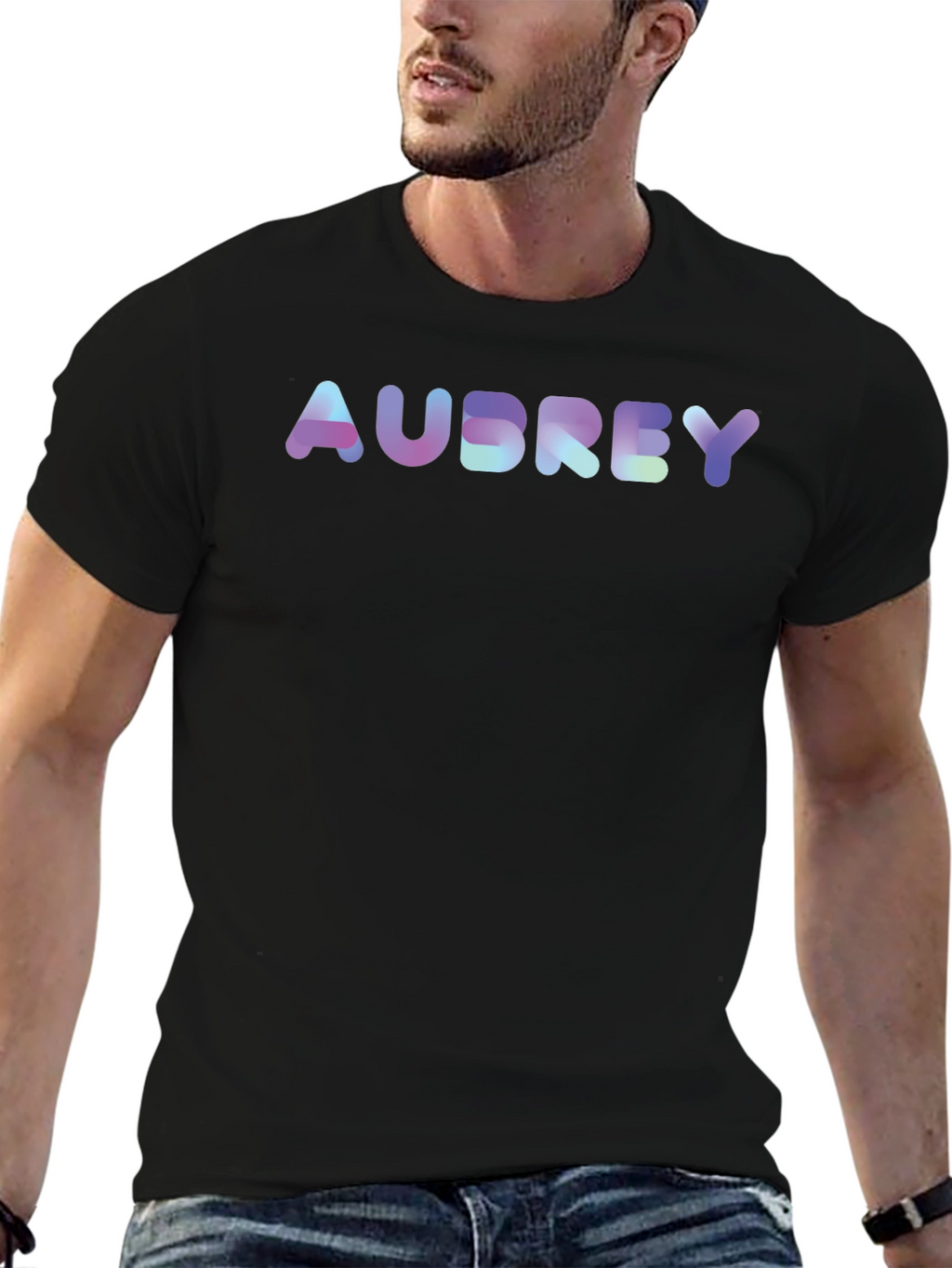 Personalized Audrey Holographic Text Tee