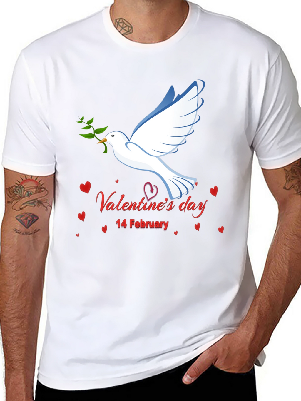 Valentines Day Dove Graphic T-Shirt