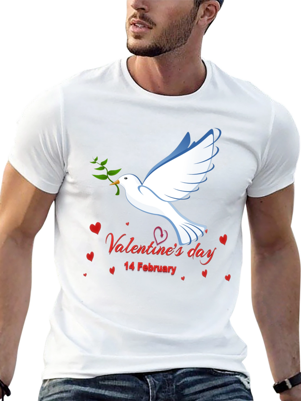 Valentines Day Dove Graphic T-Shirt