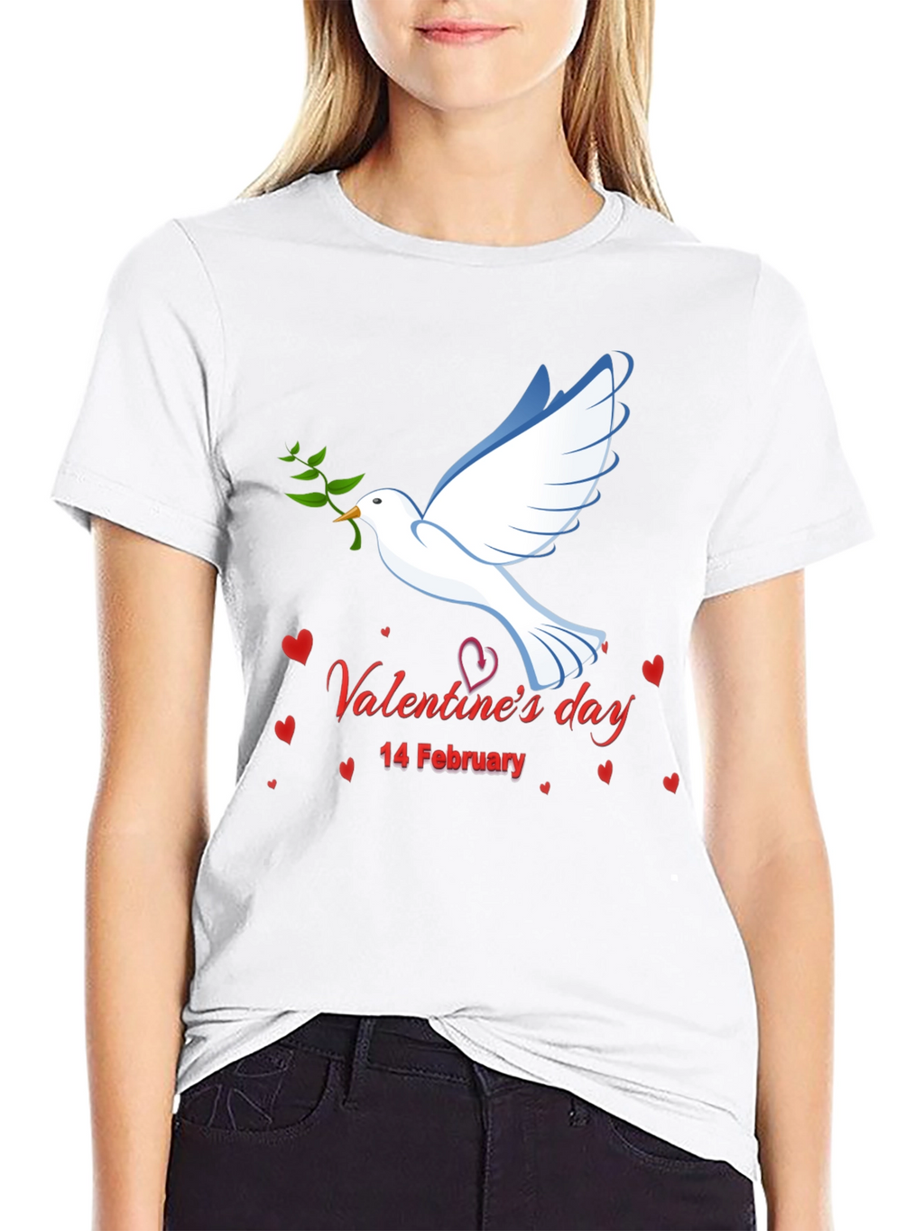 Valentines Day Dove Graphic T-Shirt
