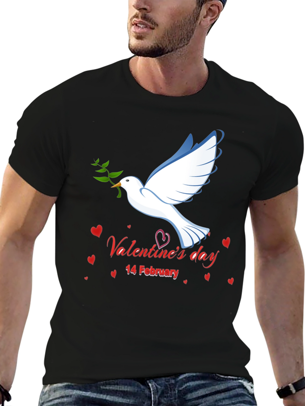Valentines Day Dove Graphic T-Shirt
