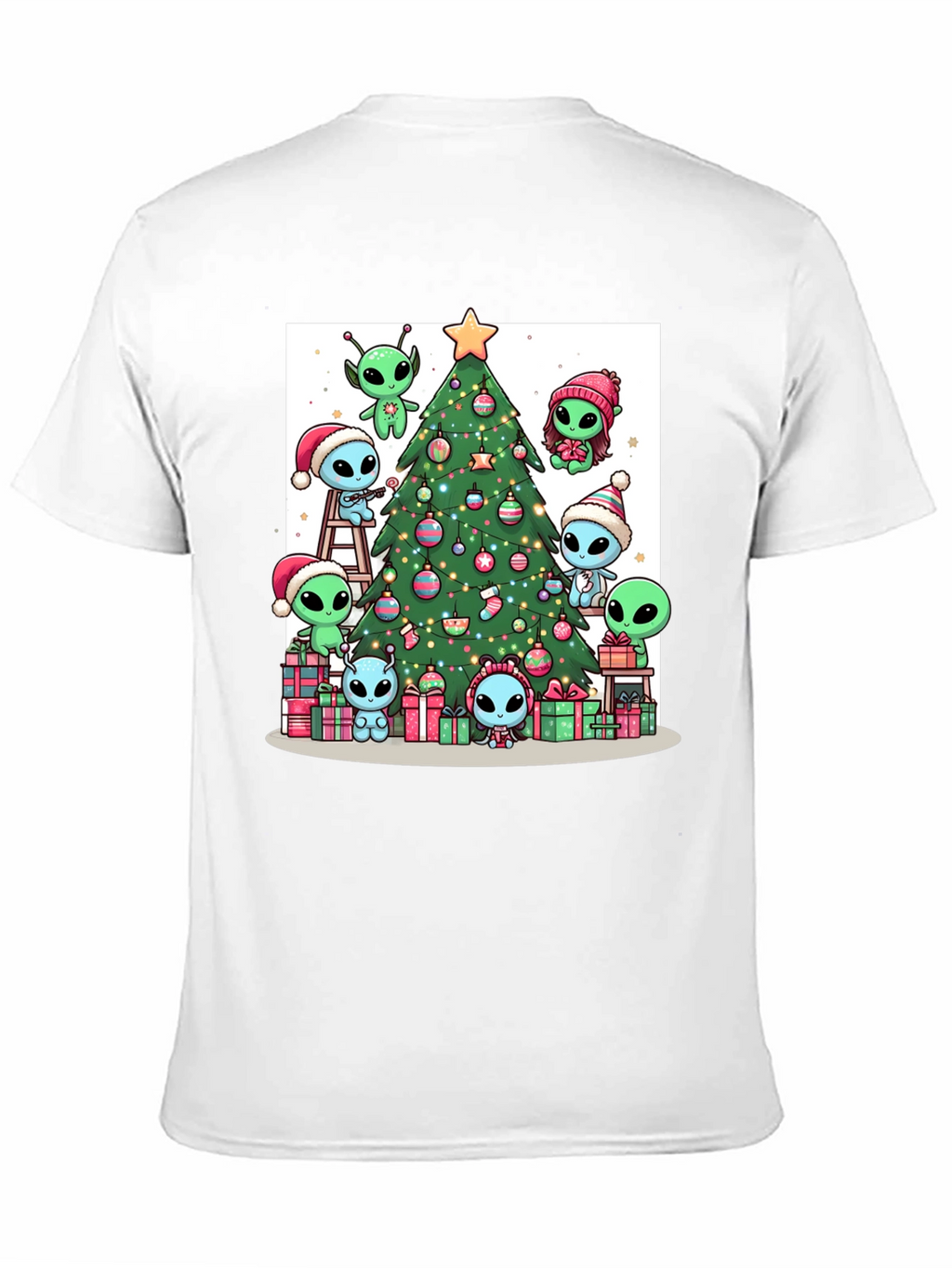Alien Christmas Tree Graphic T-Shirt