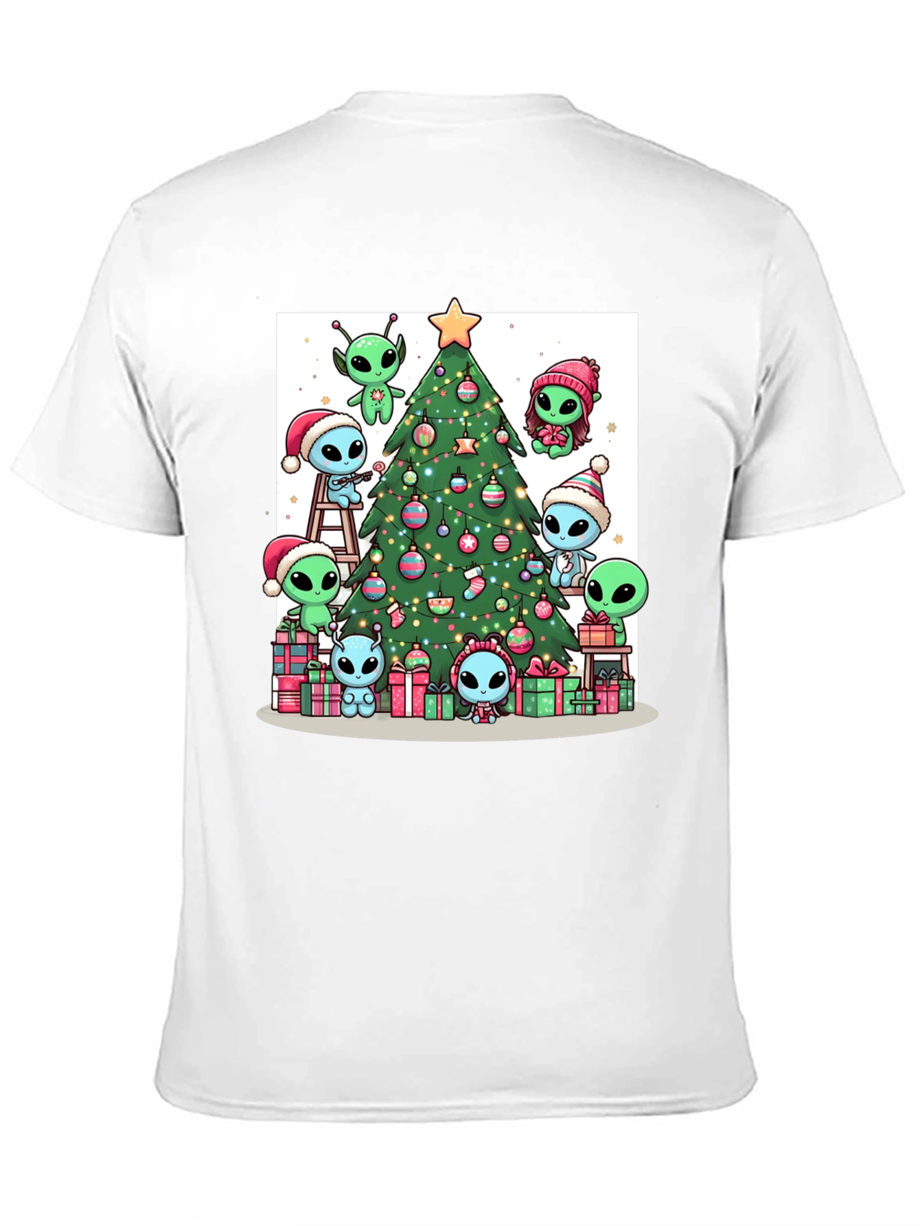 Alien Christmas Tree Graphic T-Shirt