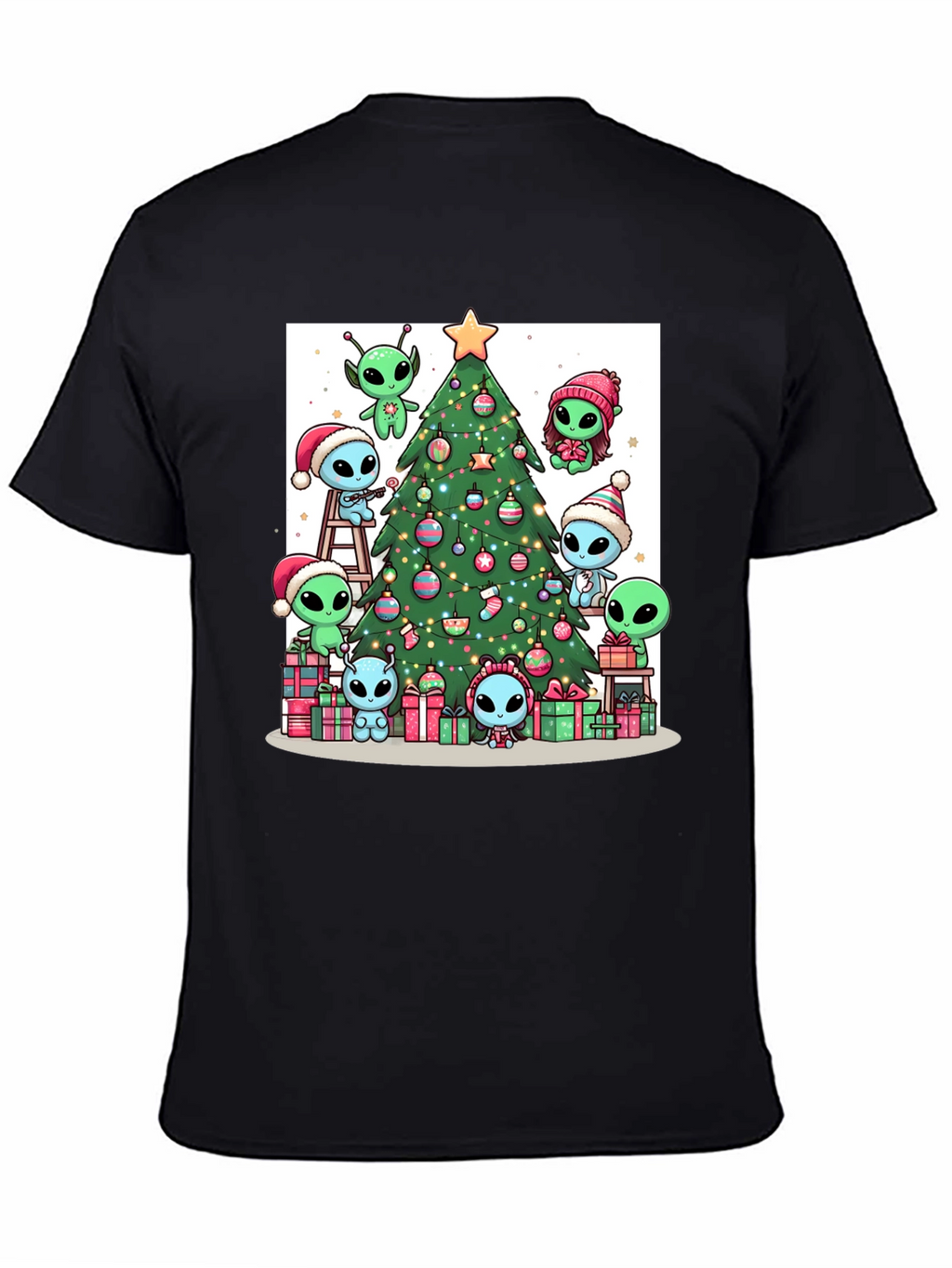 Alien Christmas Tree Graphic T-Shirt
