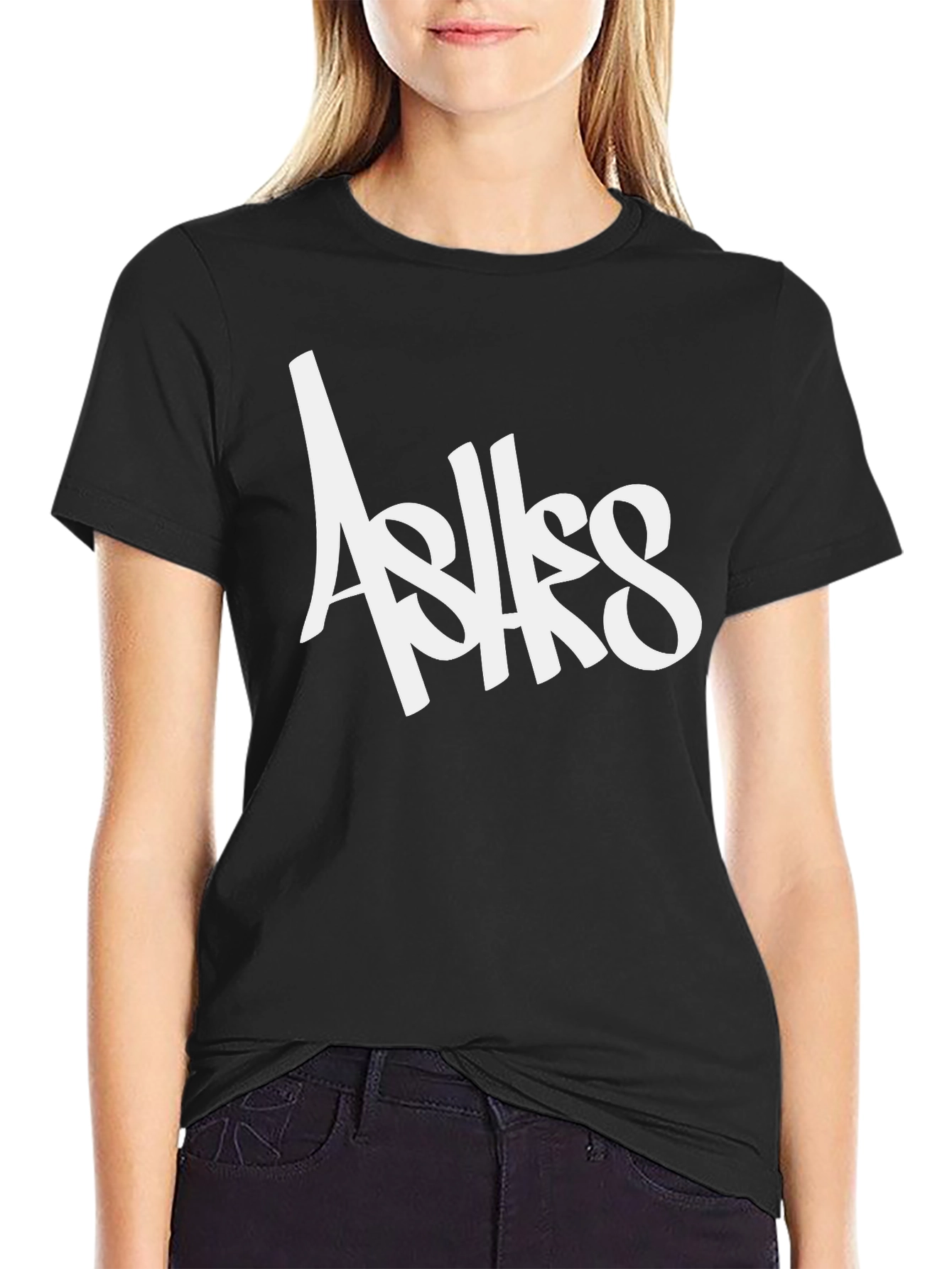 Ashes Graffiti Style Black T-Shirt for Men