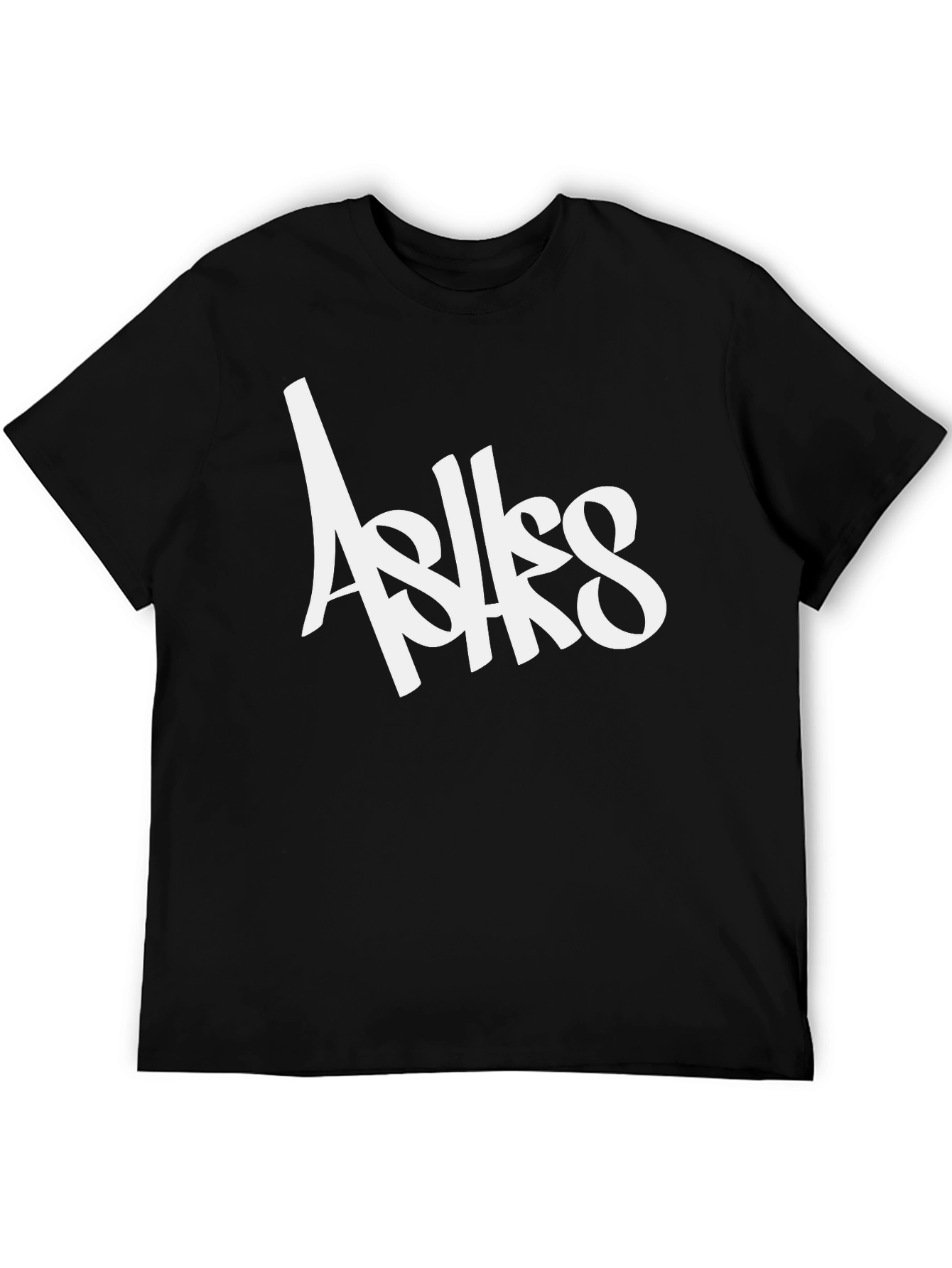 Ashes Graffiti Style Black T-Shirt for Men