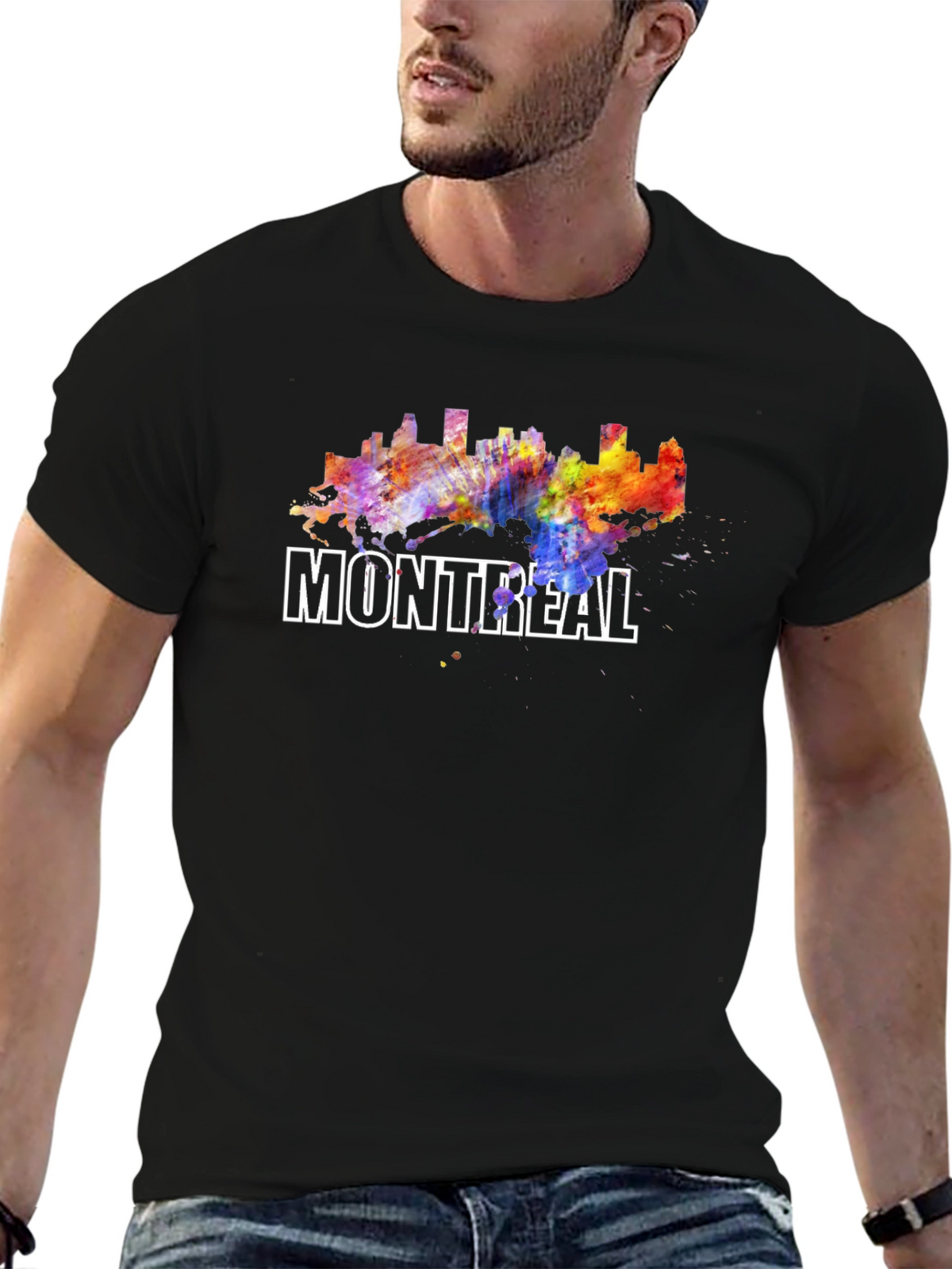 Montreal Skyline Watercolor Graphic T-Shirt