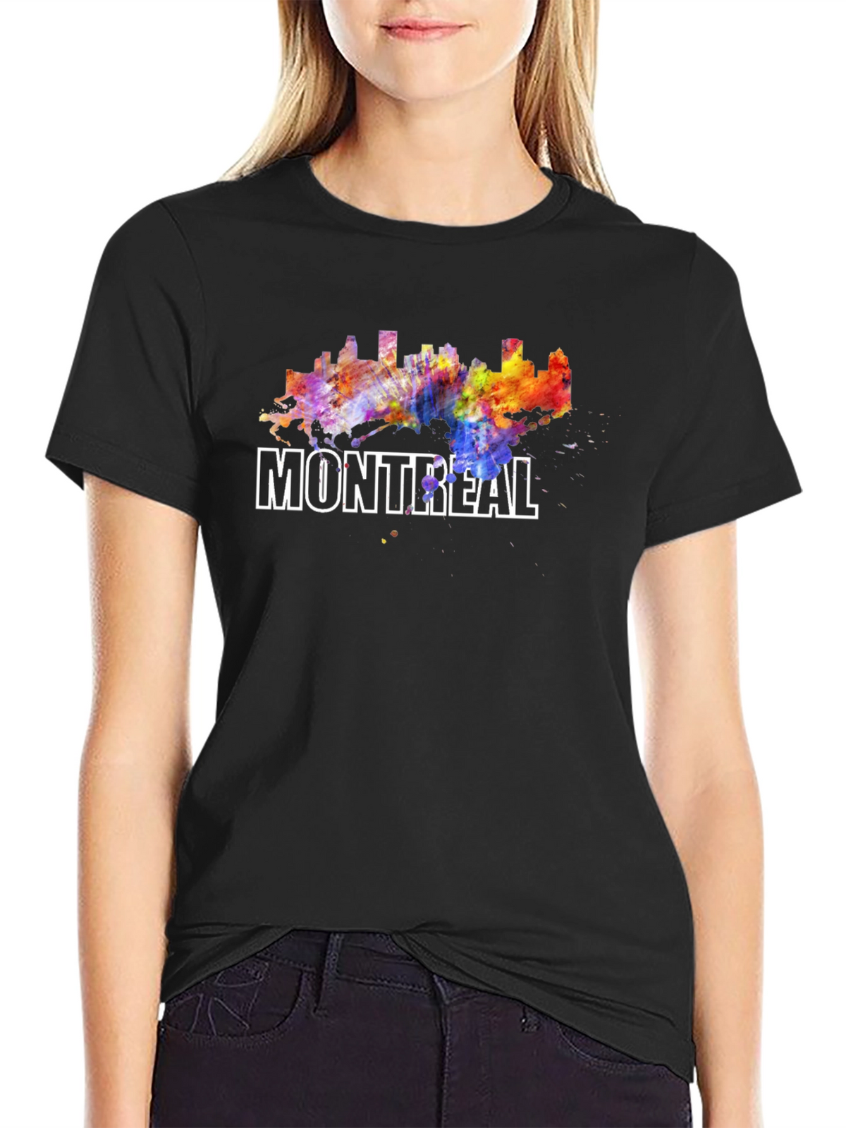 Montreal Skyline Watercolor Graphic T-Shirt