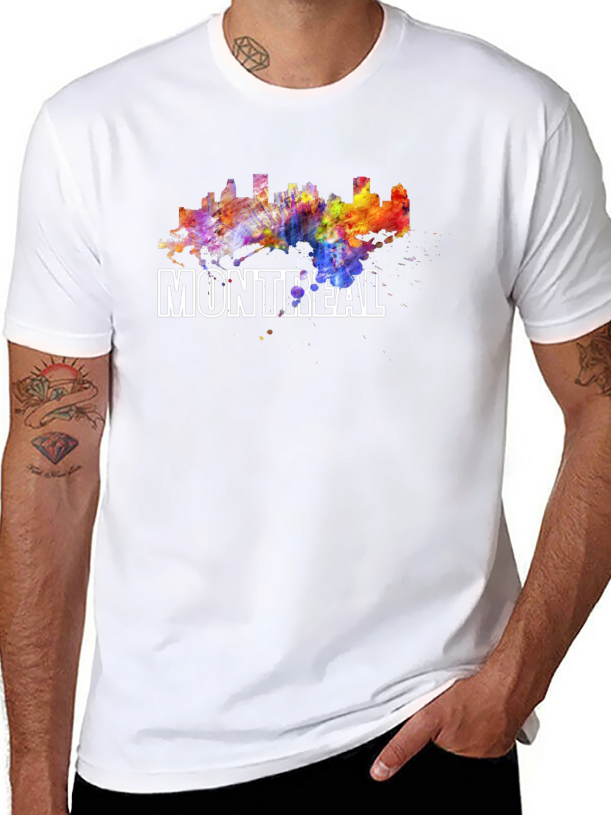 Montreal Skyline Watercolor Graphic T-Shirt