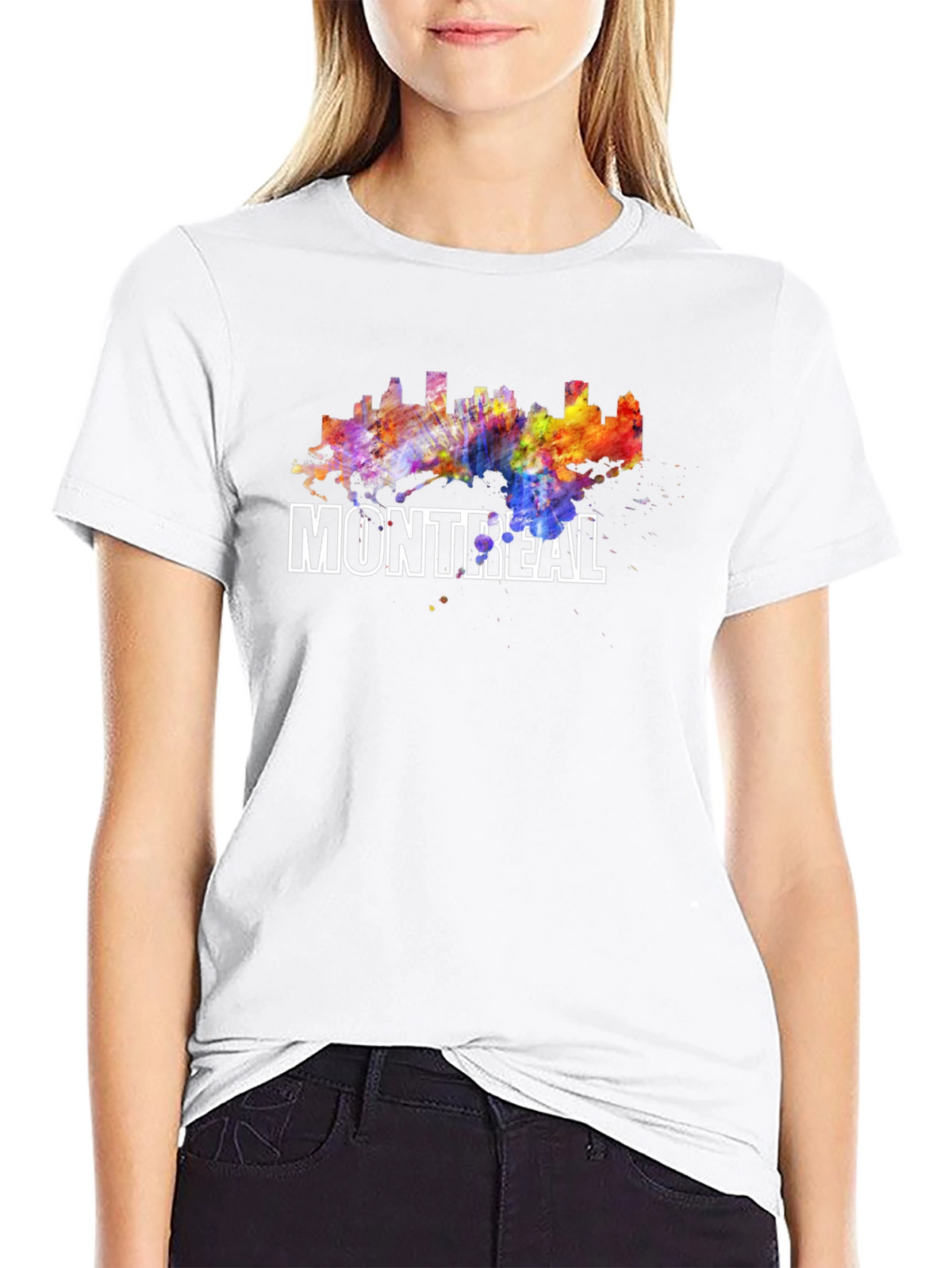 Montreal Skyline Watercolor Graphic T-Shirt