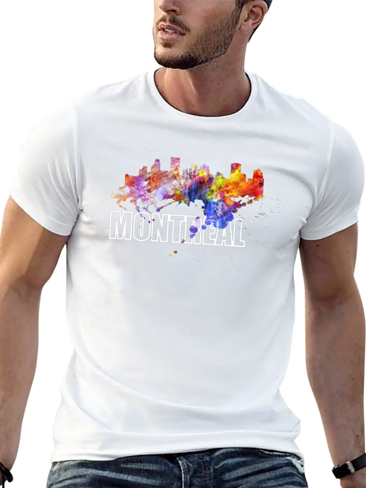 Montreal Skyline Watercolor Graphic T-Shirt