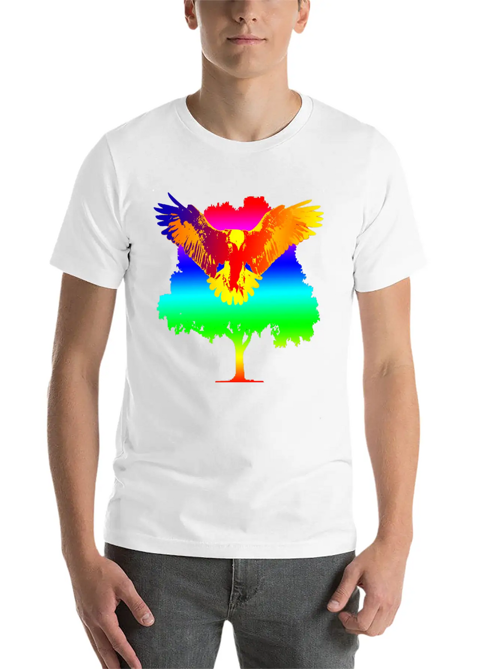 Eagle And Tree Breathable Graphic T-Shirt – Perfect For Casual Days