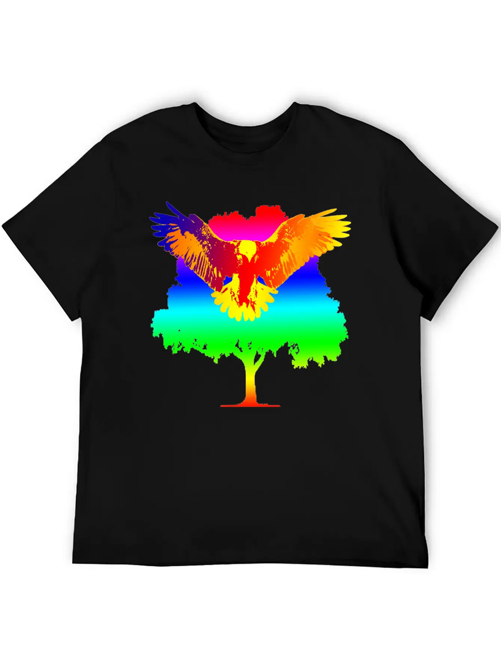 Eagle And Tree Breathable Graphic T-Shirt – Perfect For Casual Days