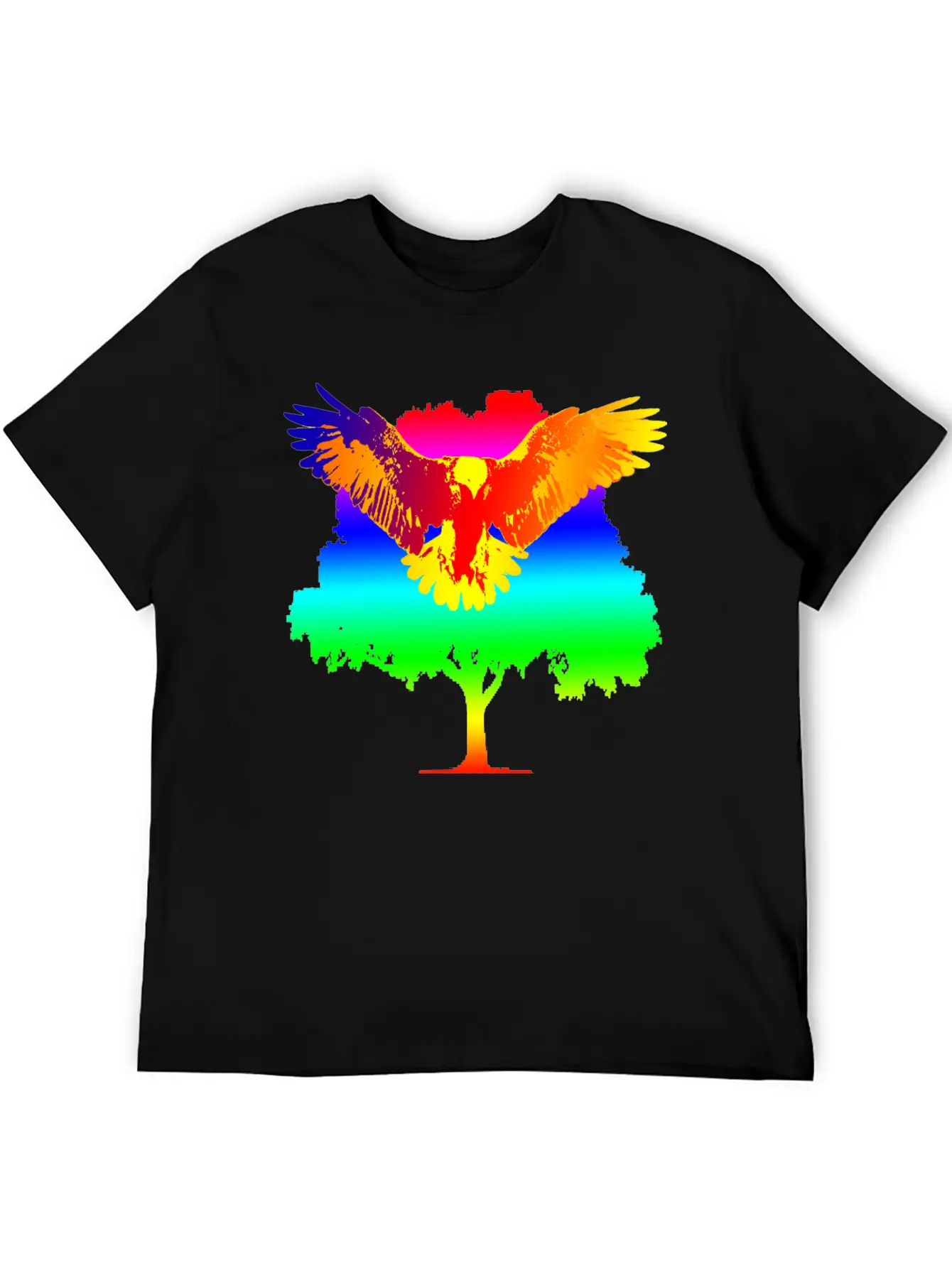 Eagle And Tree Breathable Graphic T-Shirt – Perfect For Casual Days