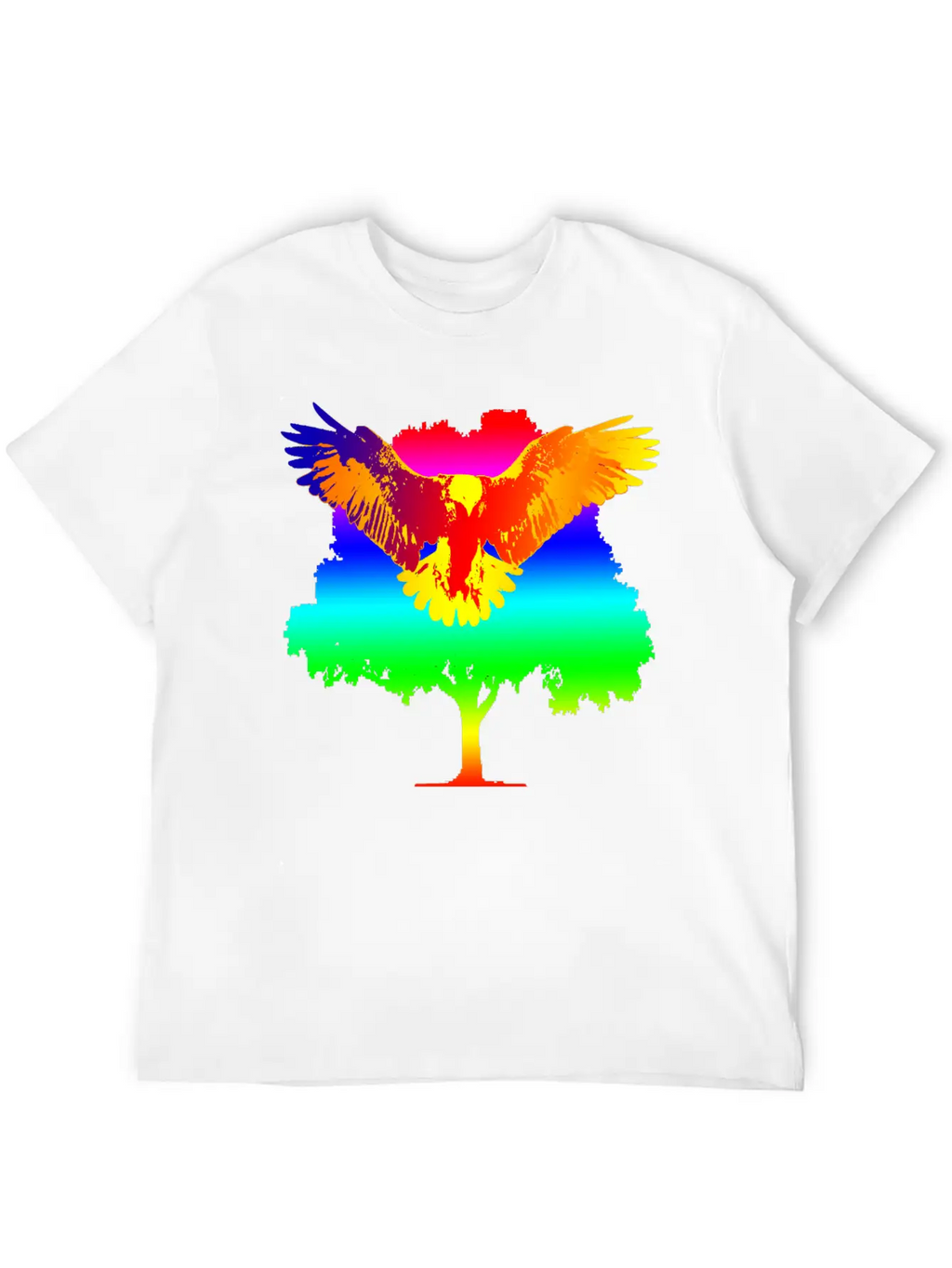Eagle And Tree Breathable Graphic T-Shirt – Perfect For Casual Days