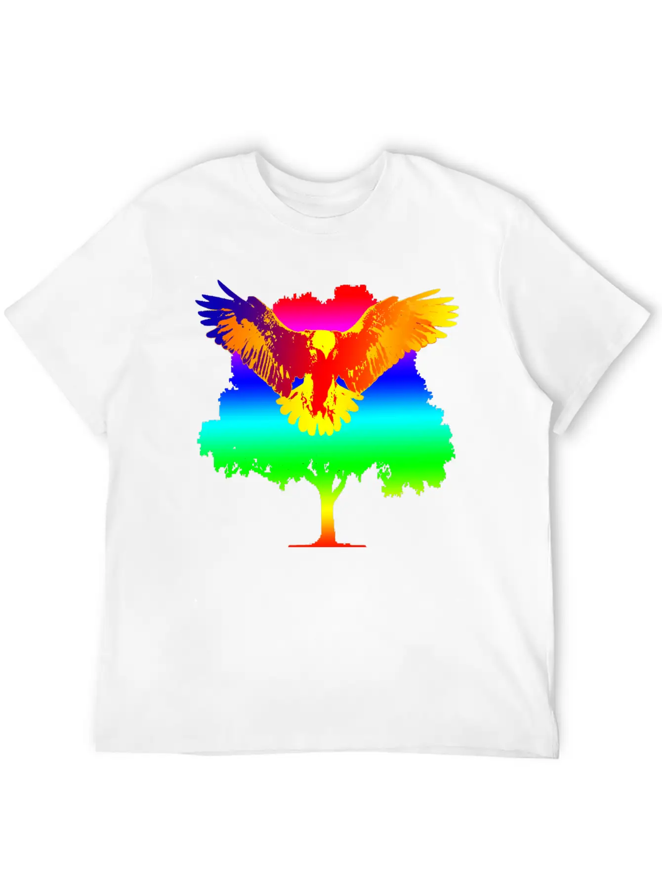 Eagle And Tree Breathable Graphic T-Shirt – Perfect For Casual Days
