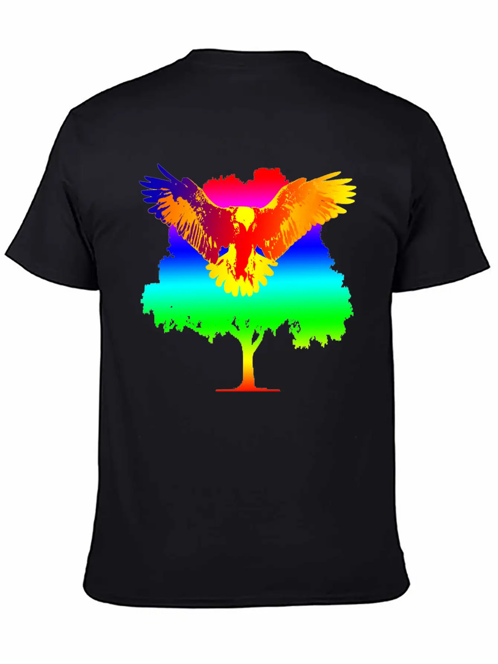 Eagle And Tree Breathable Graphic T-Shirt – Perfect For Casual Days