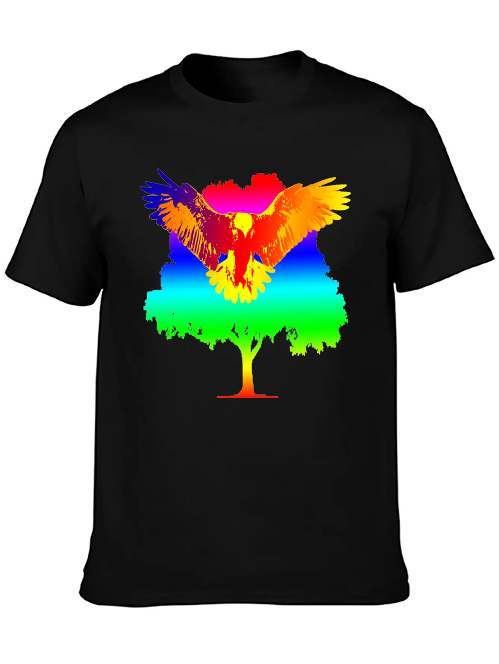 Eagle And Tree Breathable Graphic T-Shirt – Perfect For Casual Days