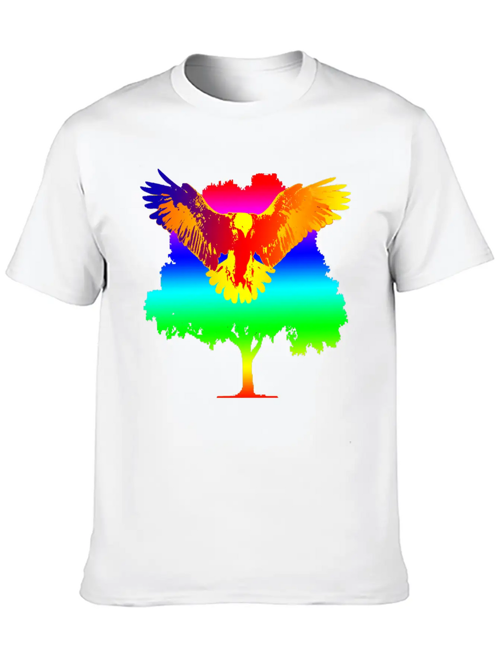 Eagle And Tree Breathable Graphic T-Shirt – Perfect For Casual Days