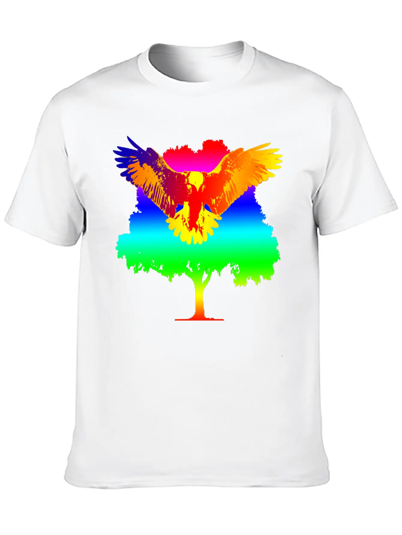 Eagle And Tree Breathable Graphic T-Shirt – Perfect For Casual Days