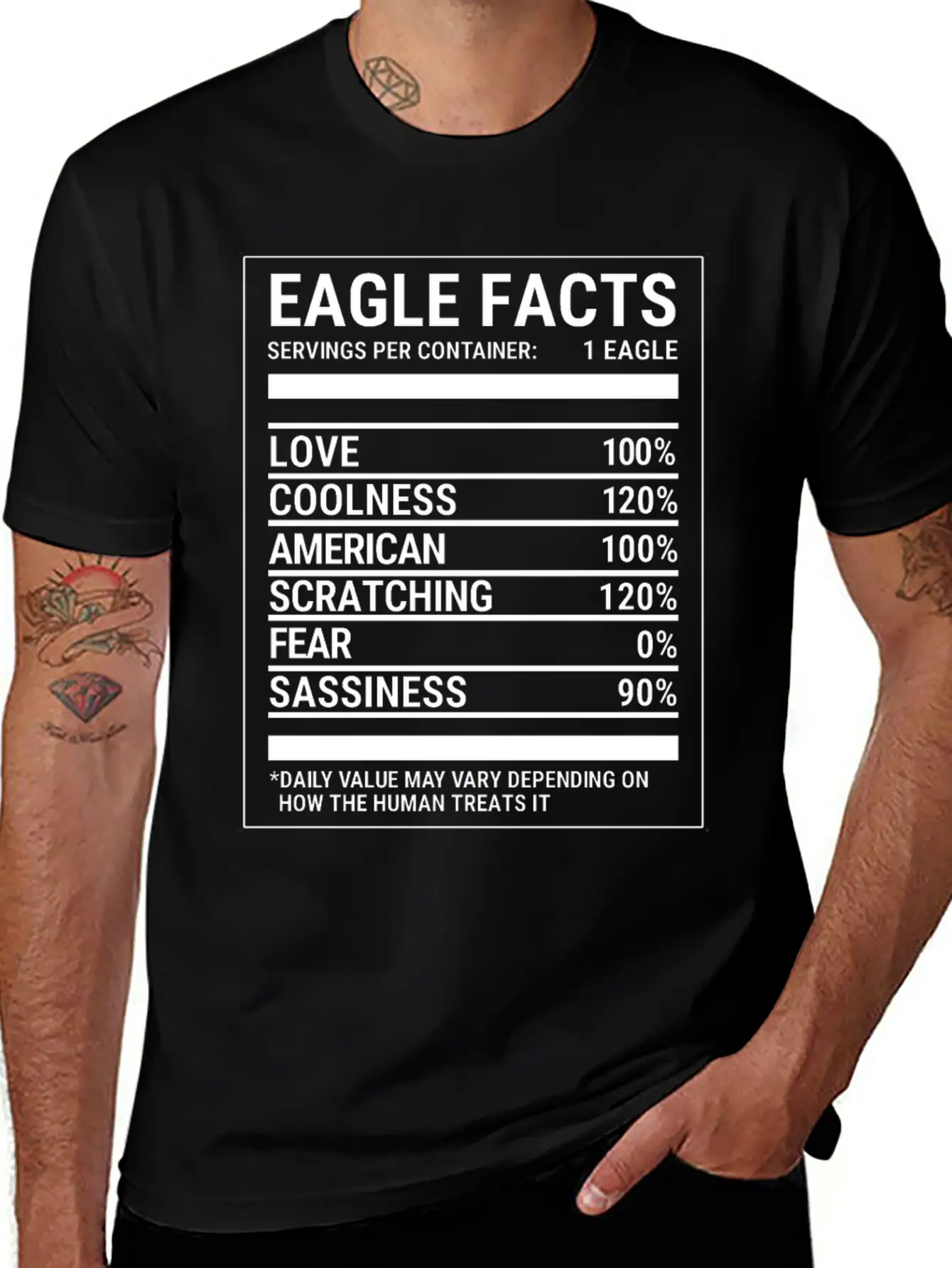 Eagle Nutritional Facts Cool Eagle Basic Graphic T-Shirt – Daily Comfort In Soft Cotton