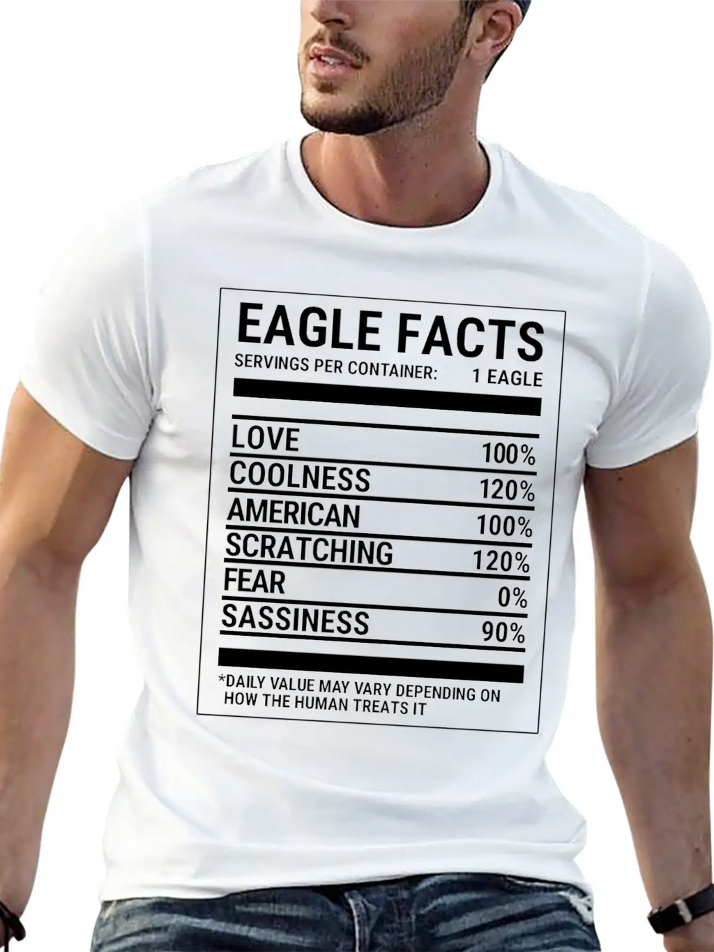 Eagle Nutritional Facts Cool Eagle Basic Graphic T-Shirt – Daily Comfort In Soft Cotton