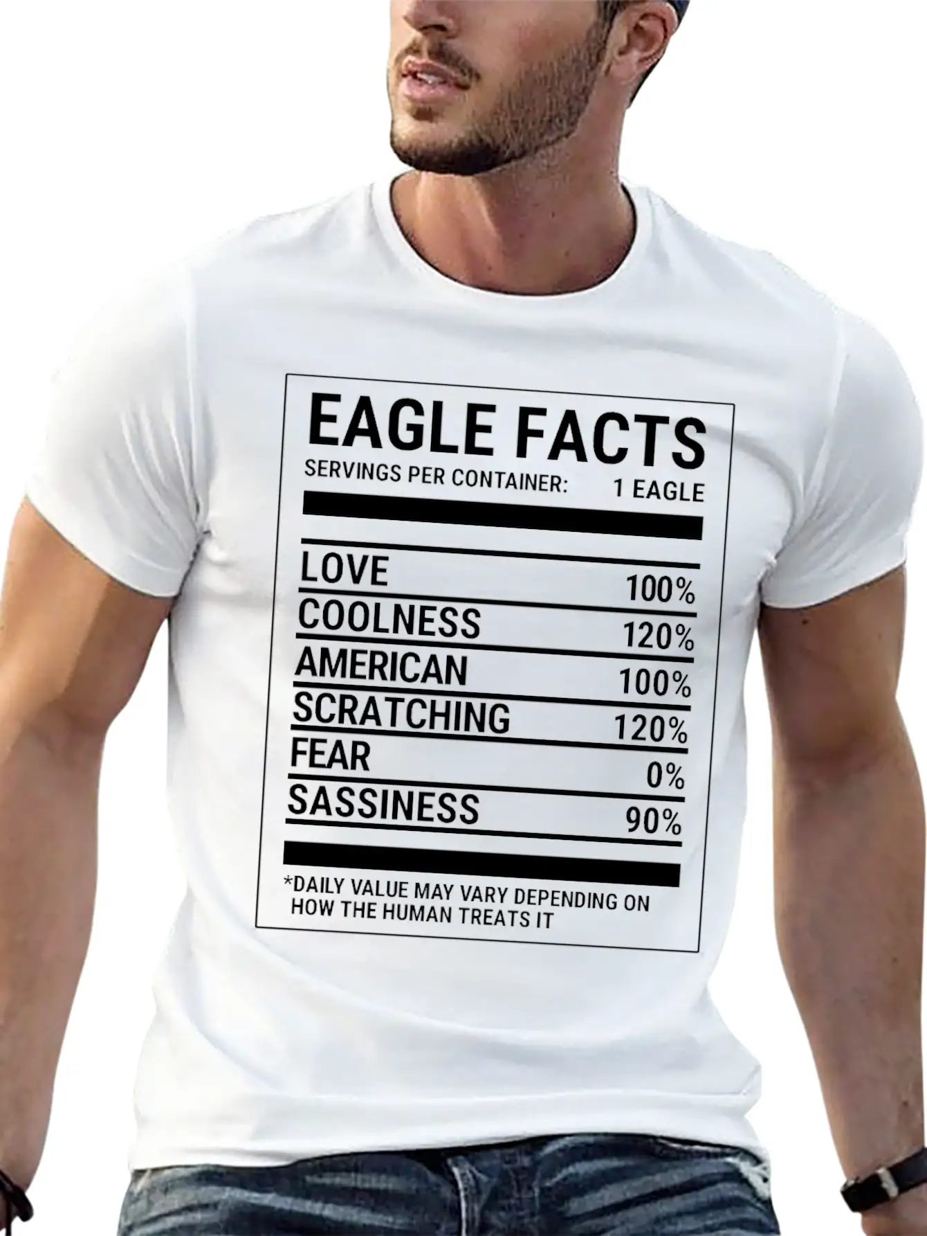 Eagle Nutritional Facts Cool Eagle Basic Graphic T-Shirt – Daily Comfort In Soft Cotton