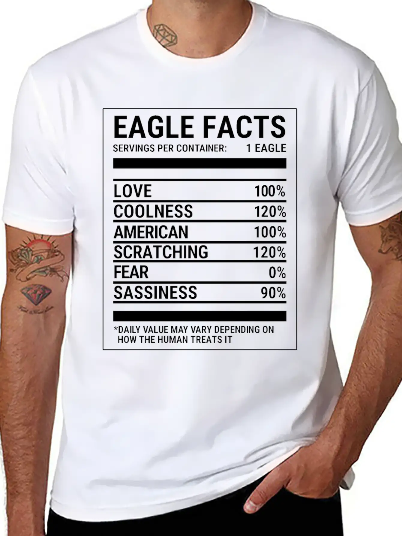Eagle Nutritional Facts Cool Eagle Basic Graphic T-Shirt – Daily Comfort In Soft Cotton