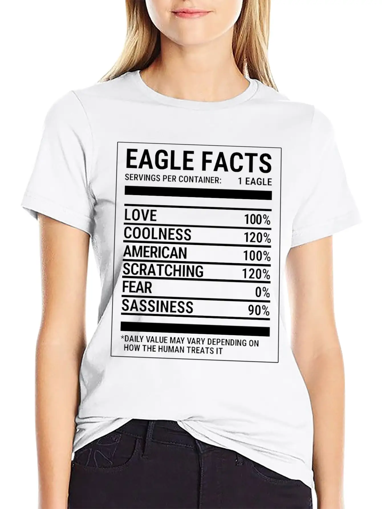 Eagle Nutritional Facts Cool Eagle Basic Graphic T-Shirt – Daily Comfort In Soft Cotton