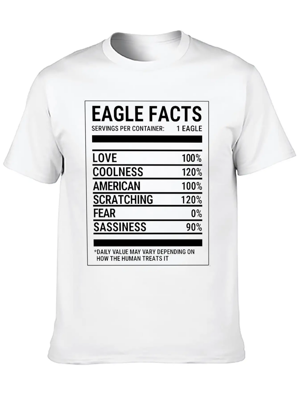 Eagle Nutritional Facts Cool Eagle Basic Graphic T-Shirt – Daily Comfort In Soft Cotton